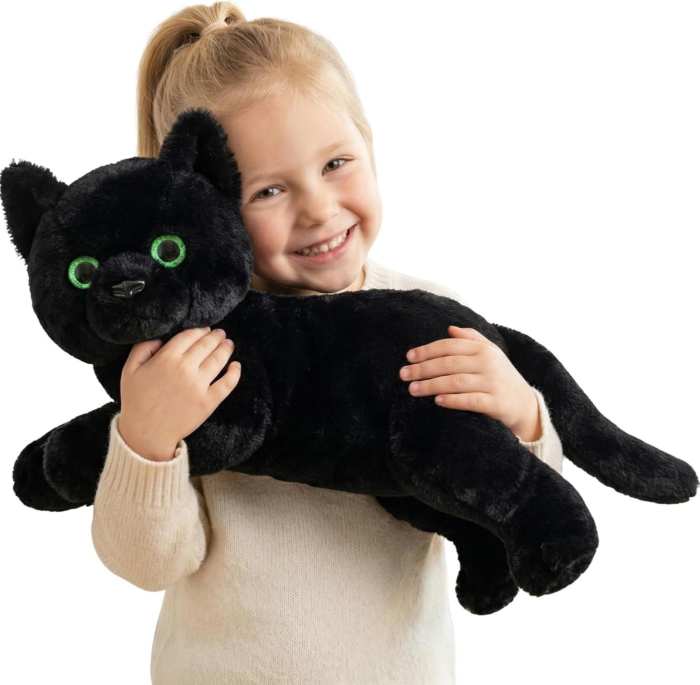 IKASA Peluche de gato negro grande, juguetes suaves grandes y grand...