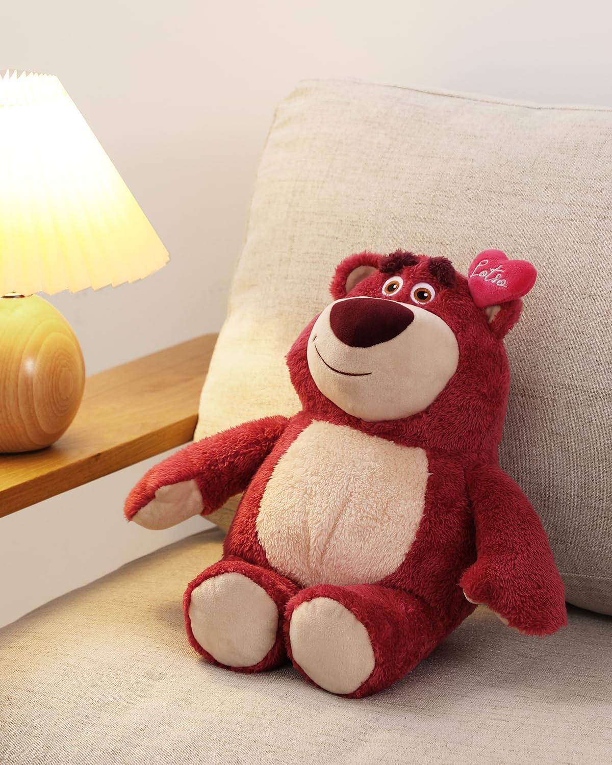 MINISO Oso de fresa de Disney Lotso de 14 pulgadas, animales de pel...