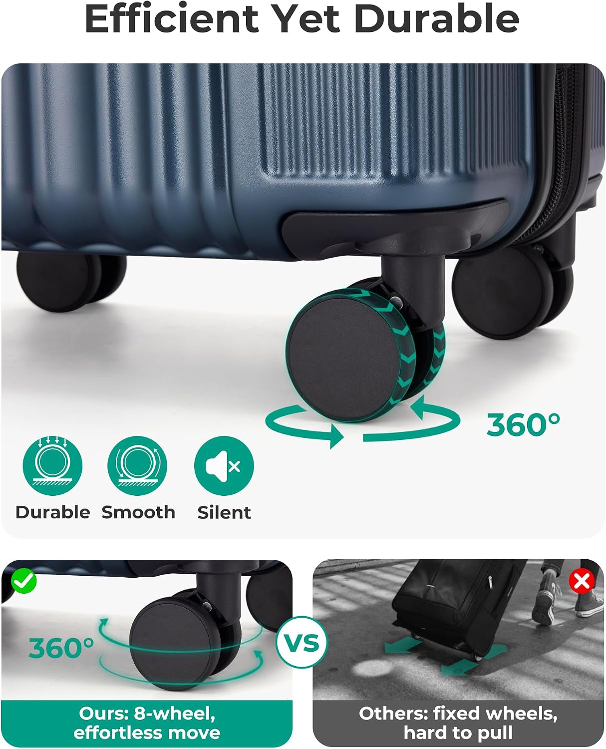 BAGSMART - Maleta de mano 22 x 14 x 9 aprobada por aerolínea, malet...