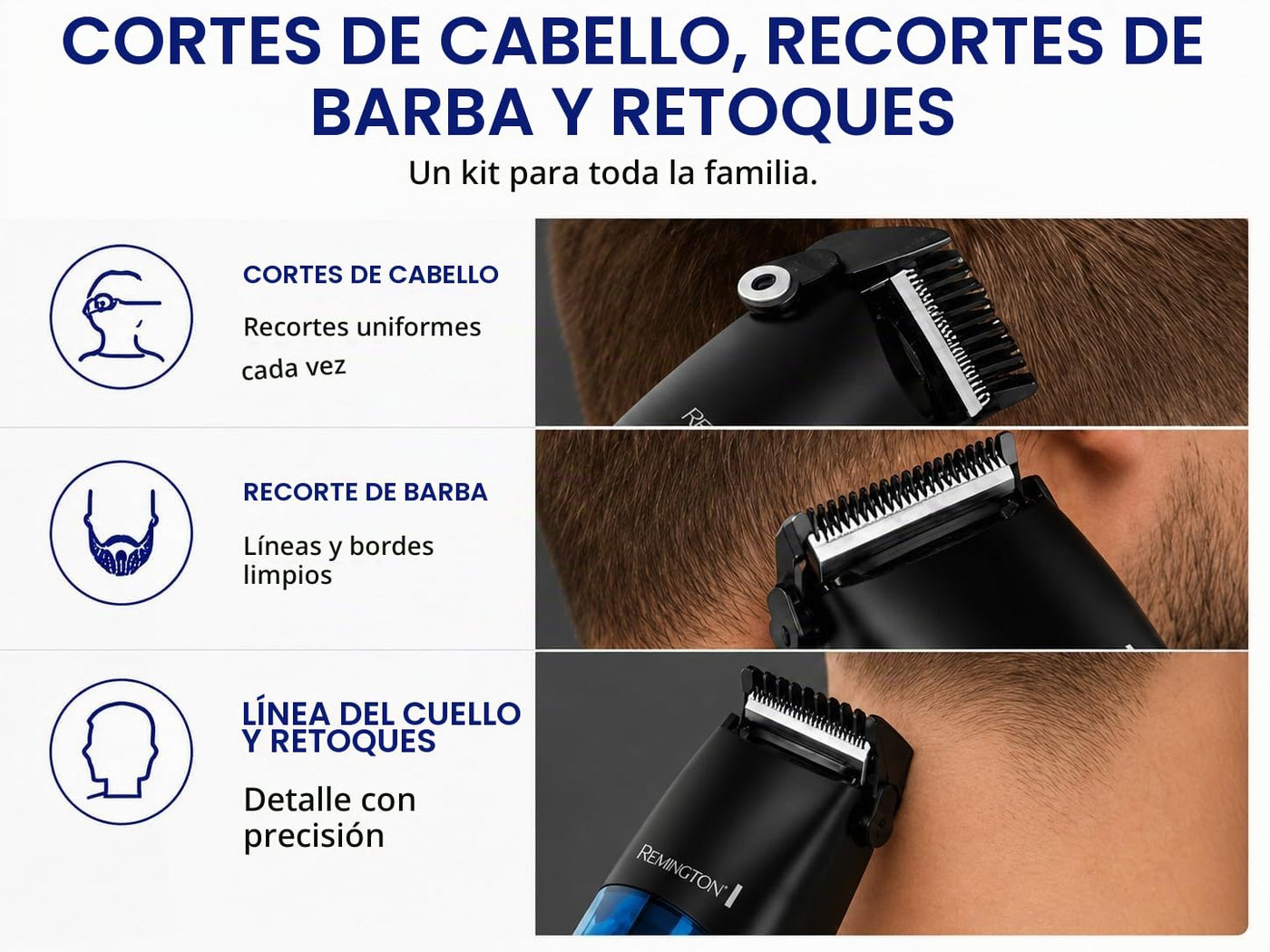Remington Cortadora de pelo al vacío para hombres, kit de corte de...
