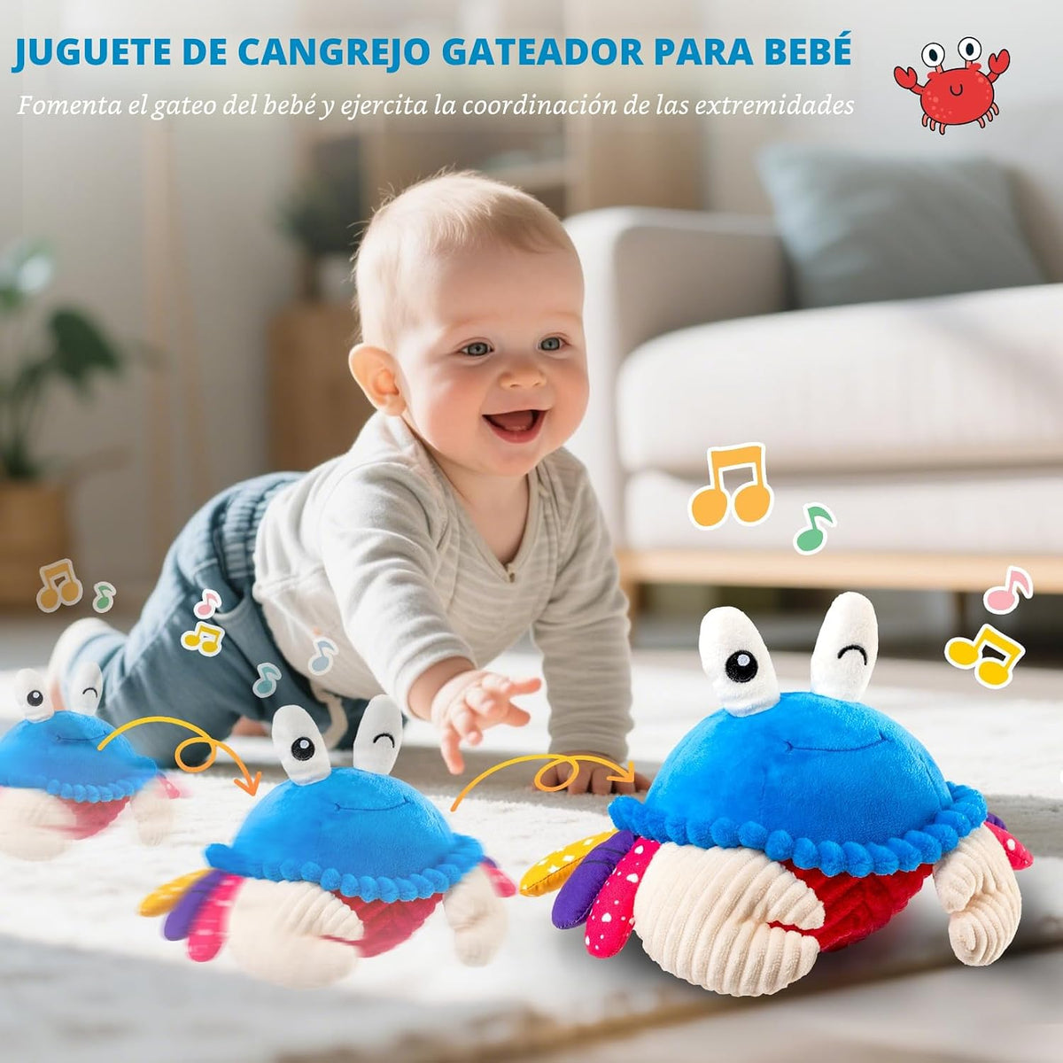 Juguetes para bebés de 12 a 18 meses, juguete de peluche musical de...