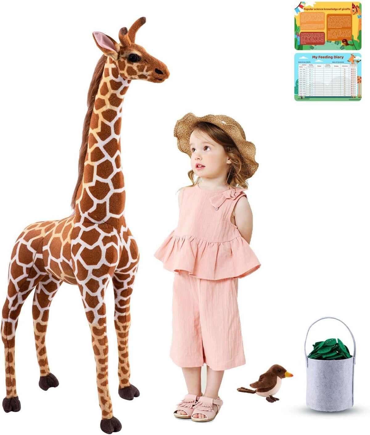 BRINJOY Juego de Jirafa de Peluche Gigante, Juguete de Peluche de J...
