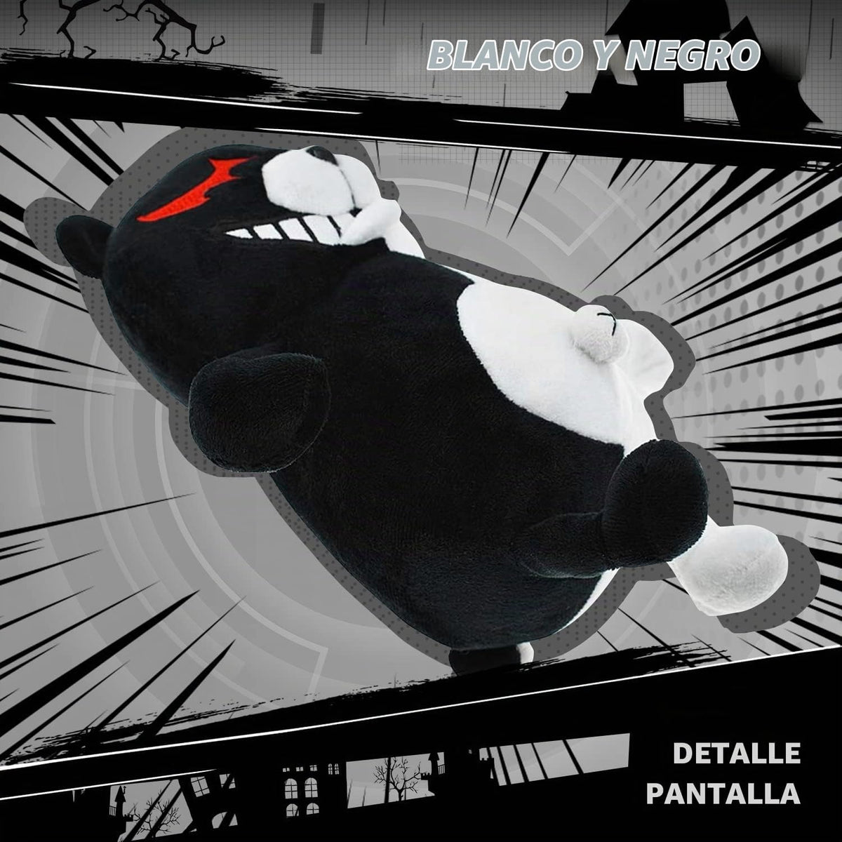 ROYAL WIND Muñeca Monokuma de anime de oso de peluche, color blanco...