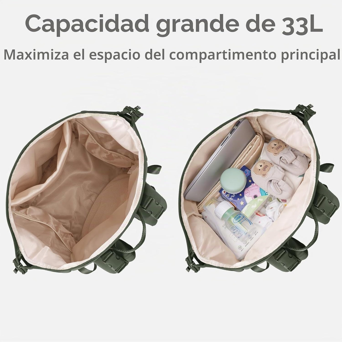 CEI-CEI Mochila de neopreno para pañales con bolsillos aislados, bo...