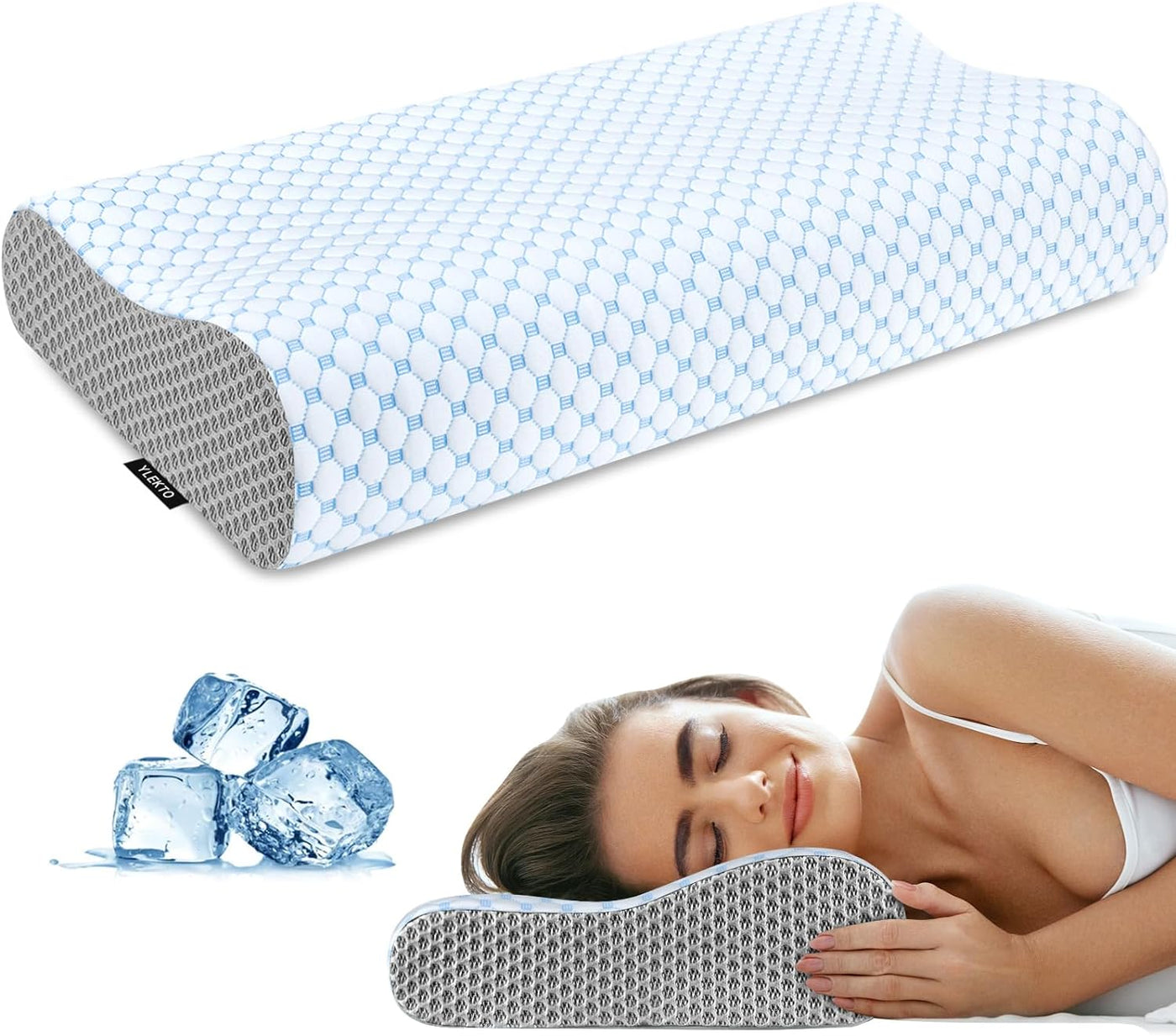 Almohada cervical para aliviar el dolor de cuello, almohadas de esp...