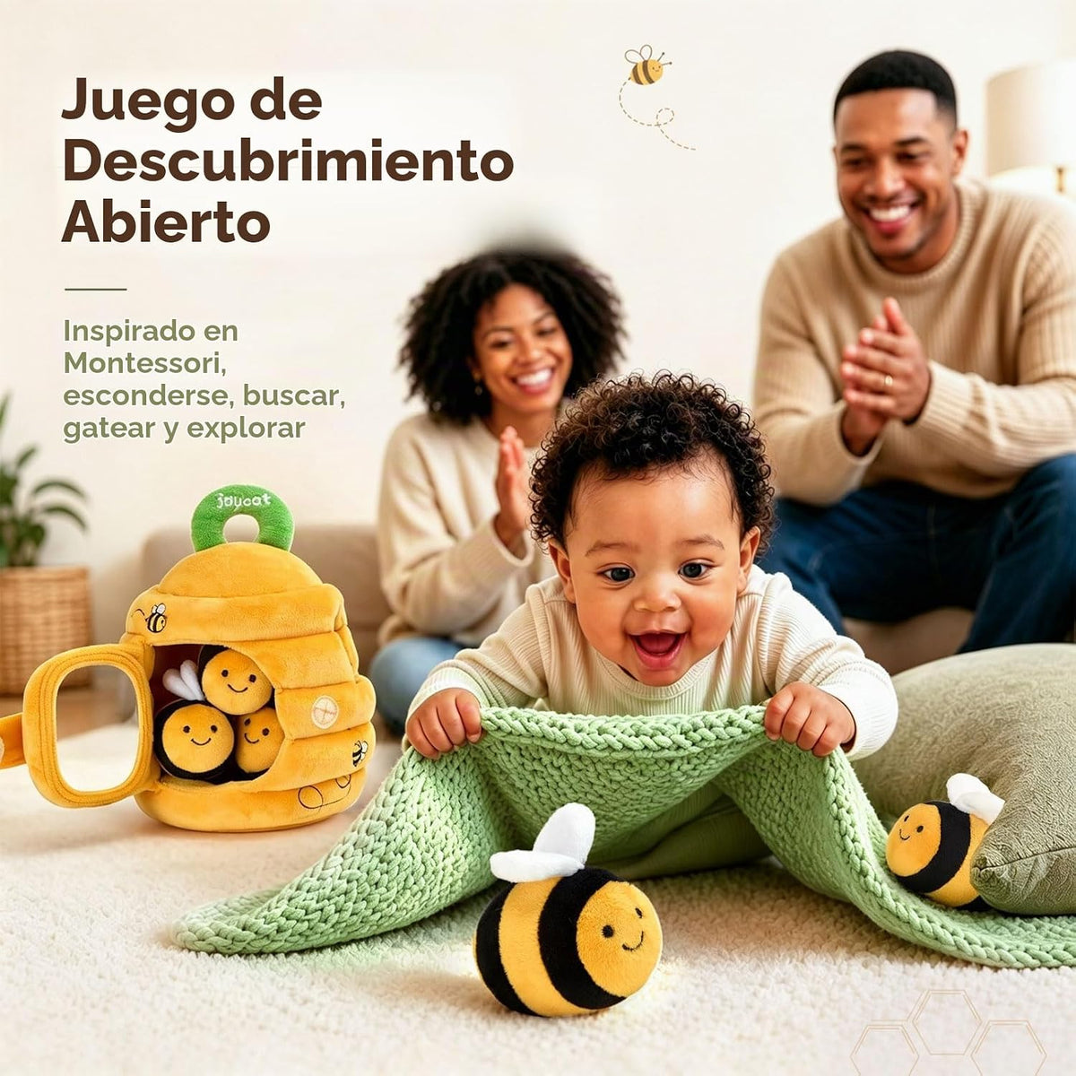 JoyCat Juguetes para Bebés de 6-12 Meses - Colmena Suave para Bebé...