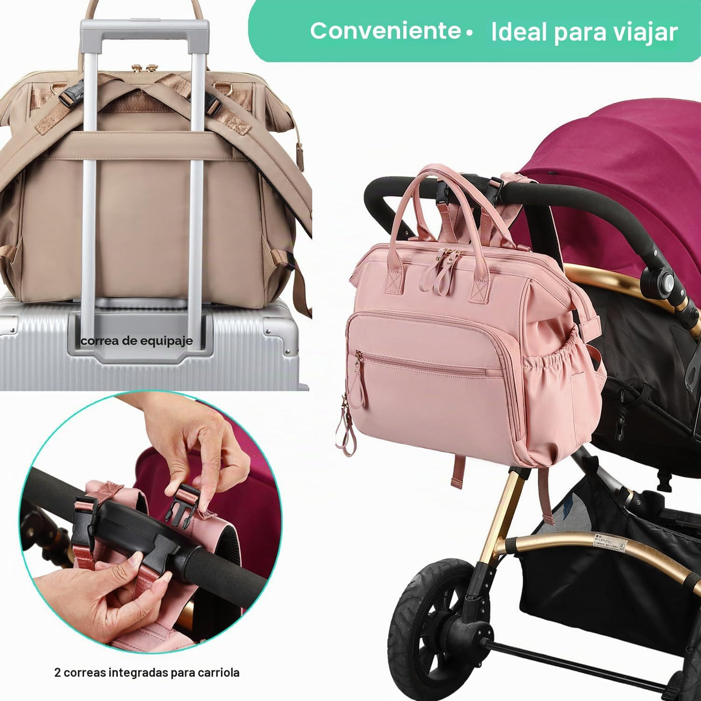 LORADI Bolsa de pañales grande Tote (Beige-1, L-20L) | 14 bolsillos...