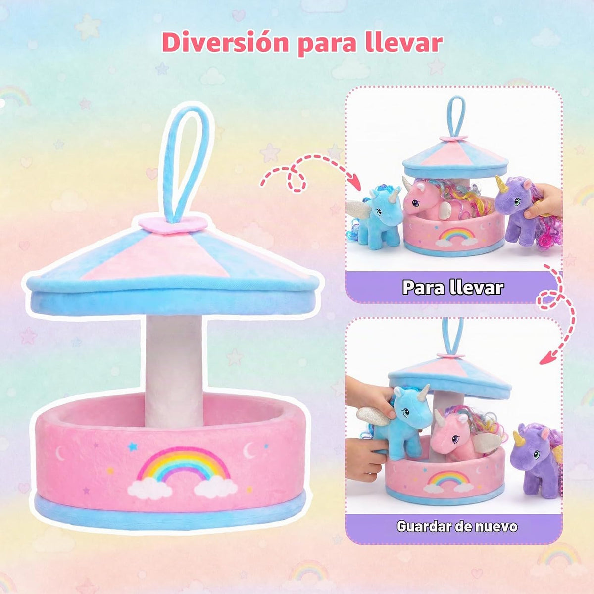 OUOZZZ Juguetes de unicornio para niñas, 4 mini peluches | Casa de...