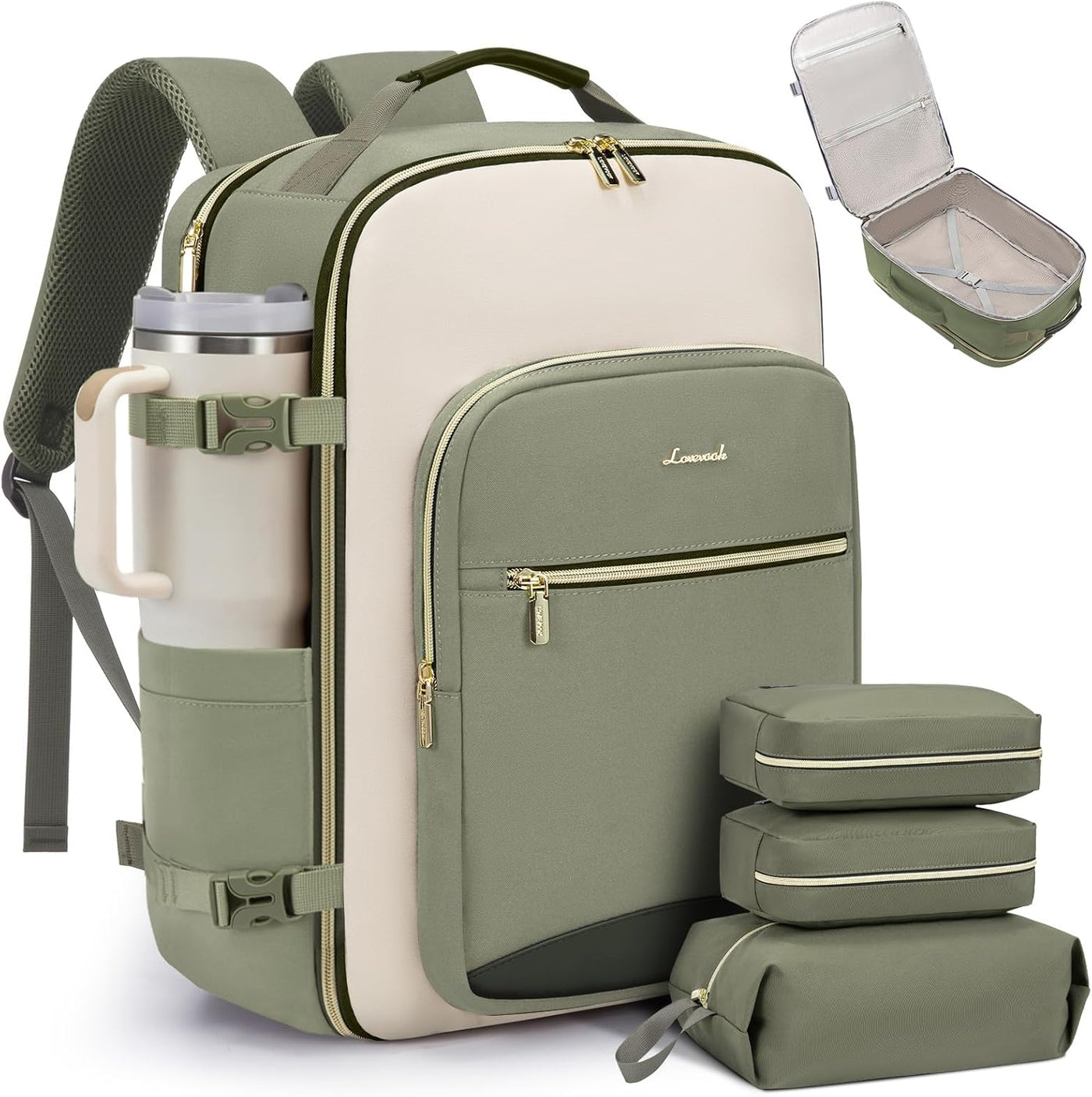 LOVEVOOK Mochila de viaje de 40 L para mujeres y hombres, equipaje...