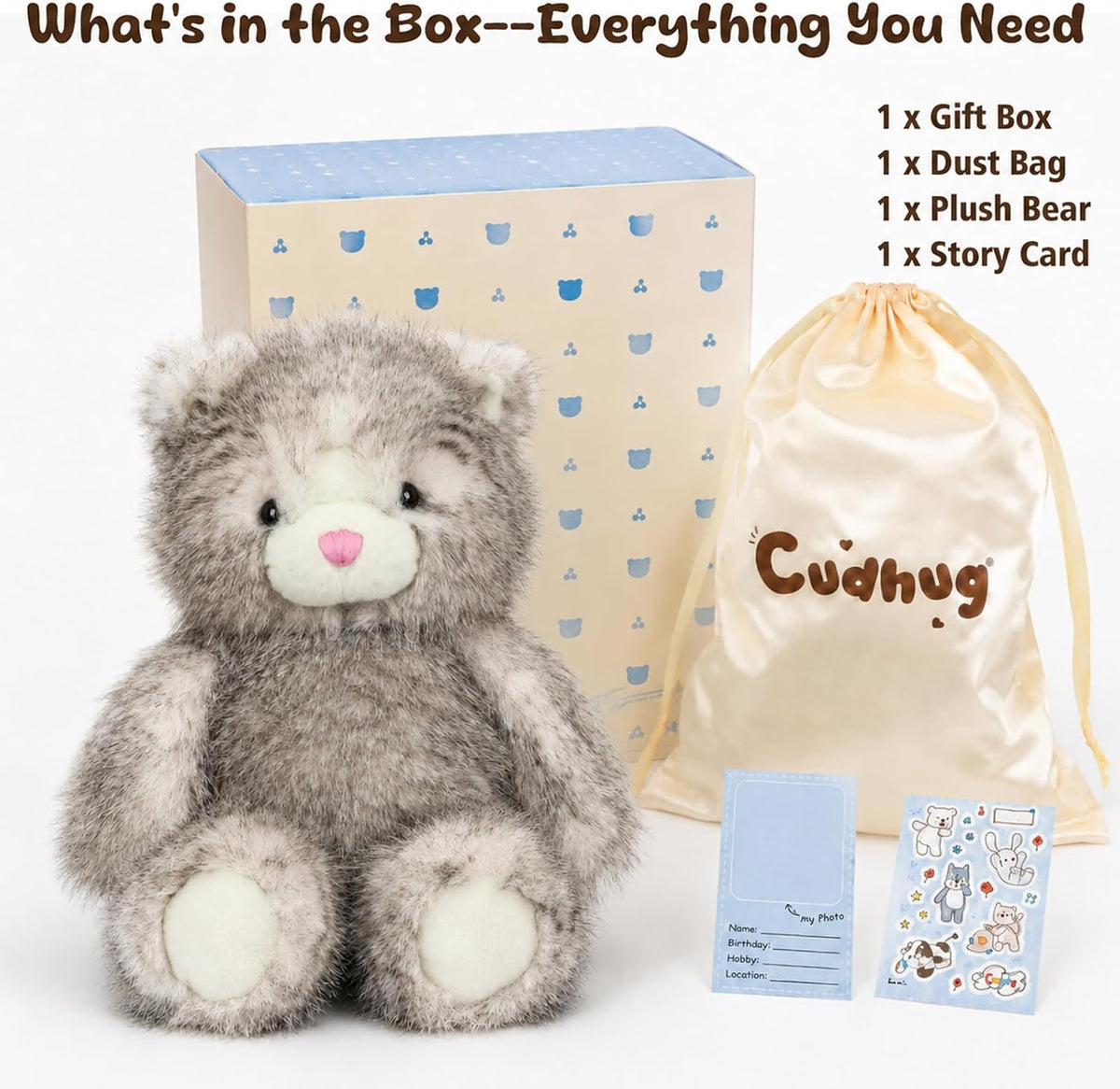 Cudhug Juguete interactivo de peluche de gato suave de 15.7 pulgada...