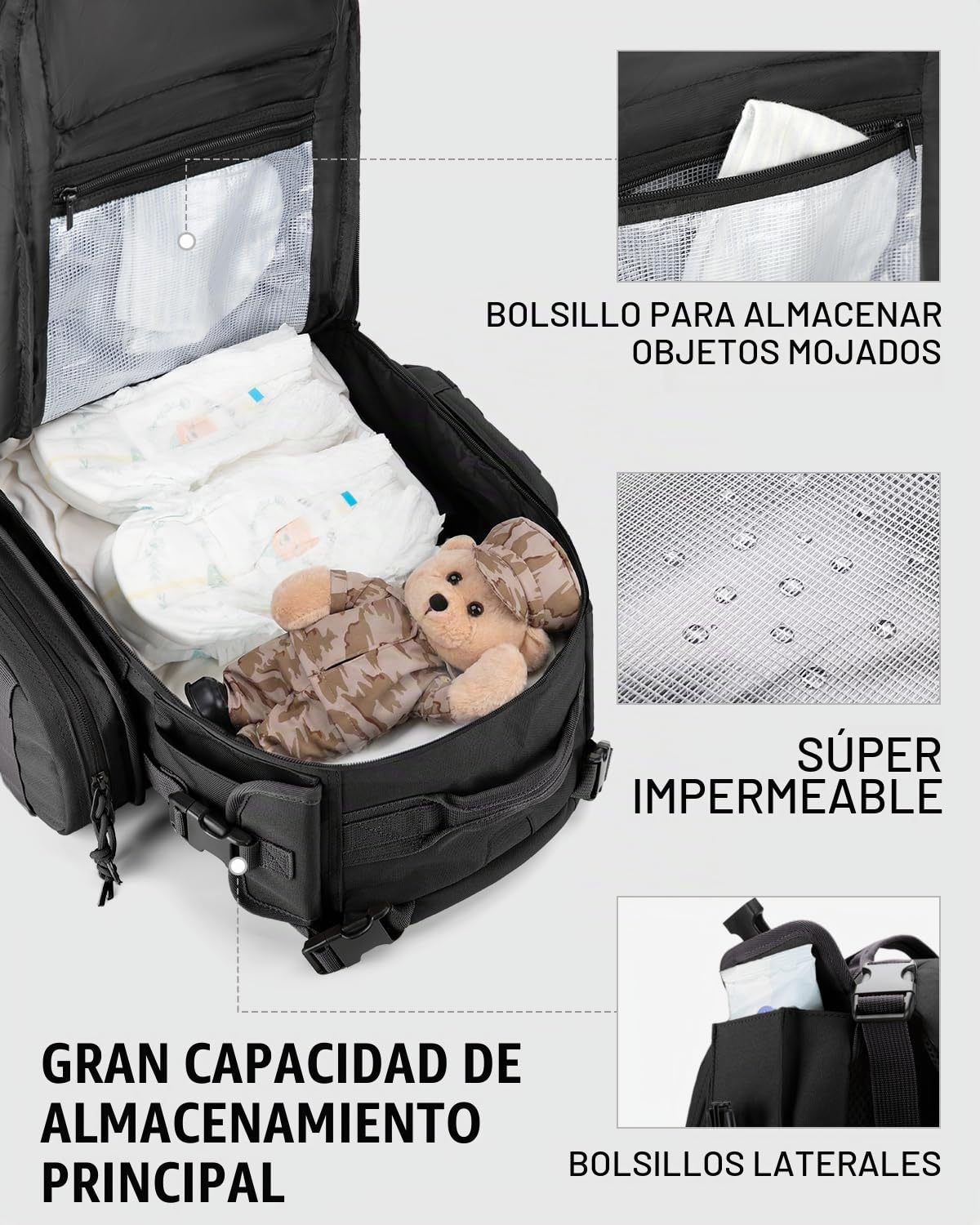 Dinictis Bolsa de pañales para papá, mochila de pañales para hombre...