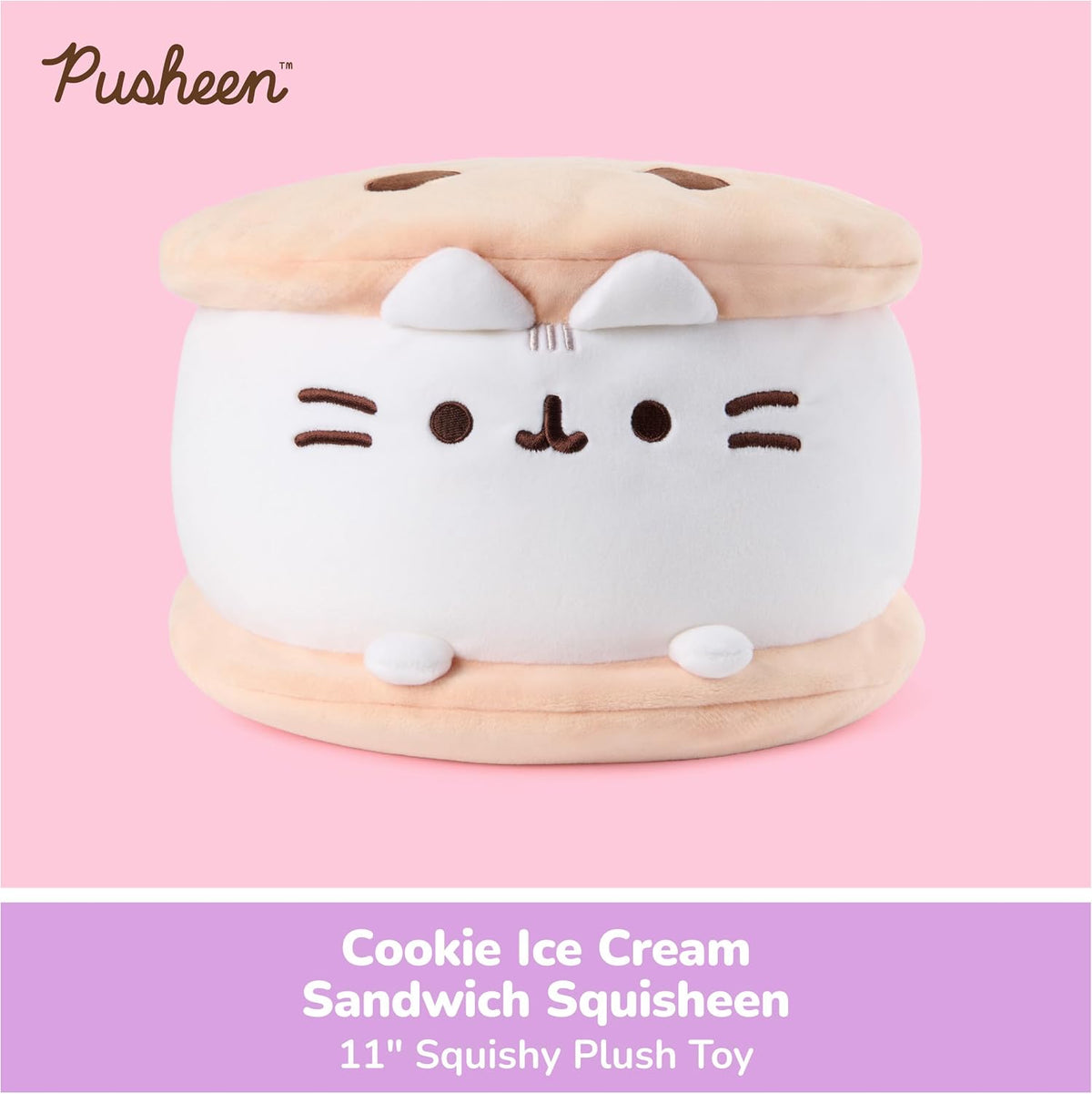 GUND Pusheen - Peluche Squisheen de sándwich de helado de galleta,...