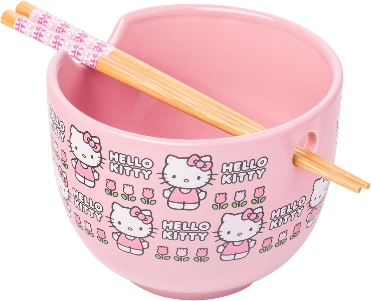 Silver Buffalo Sanrio Hello Kitty Tazón de cerámica para ramen y ar...