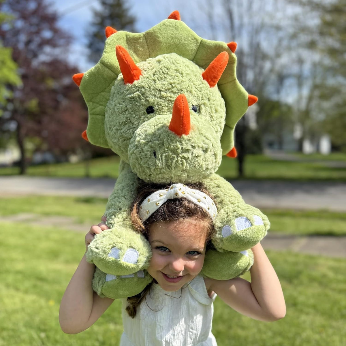 Tezituor Animales de peluche de dinosaurio verde de 24 pulgadas, ju...