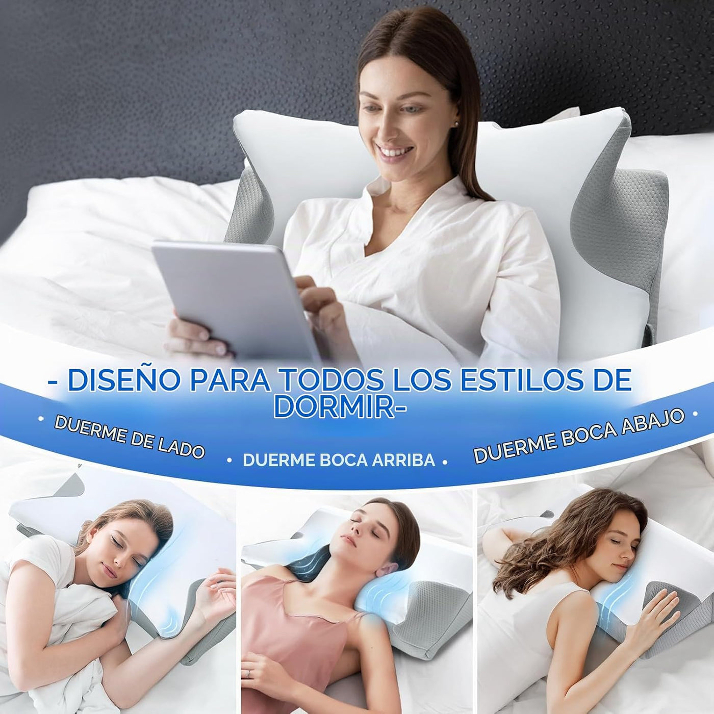 Almohada cervical de alivio efectivo del dolor para dormir, almohad...