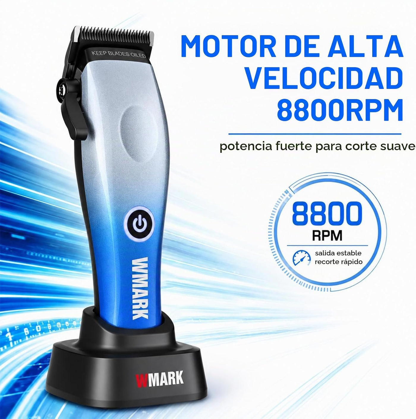 WMARK Cortapelos para hombre Profesional Inalámbrico Barber Clipper...
