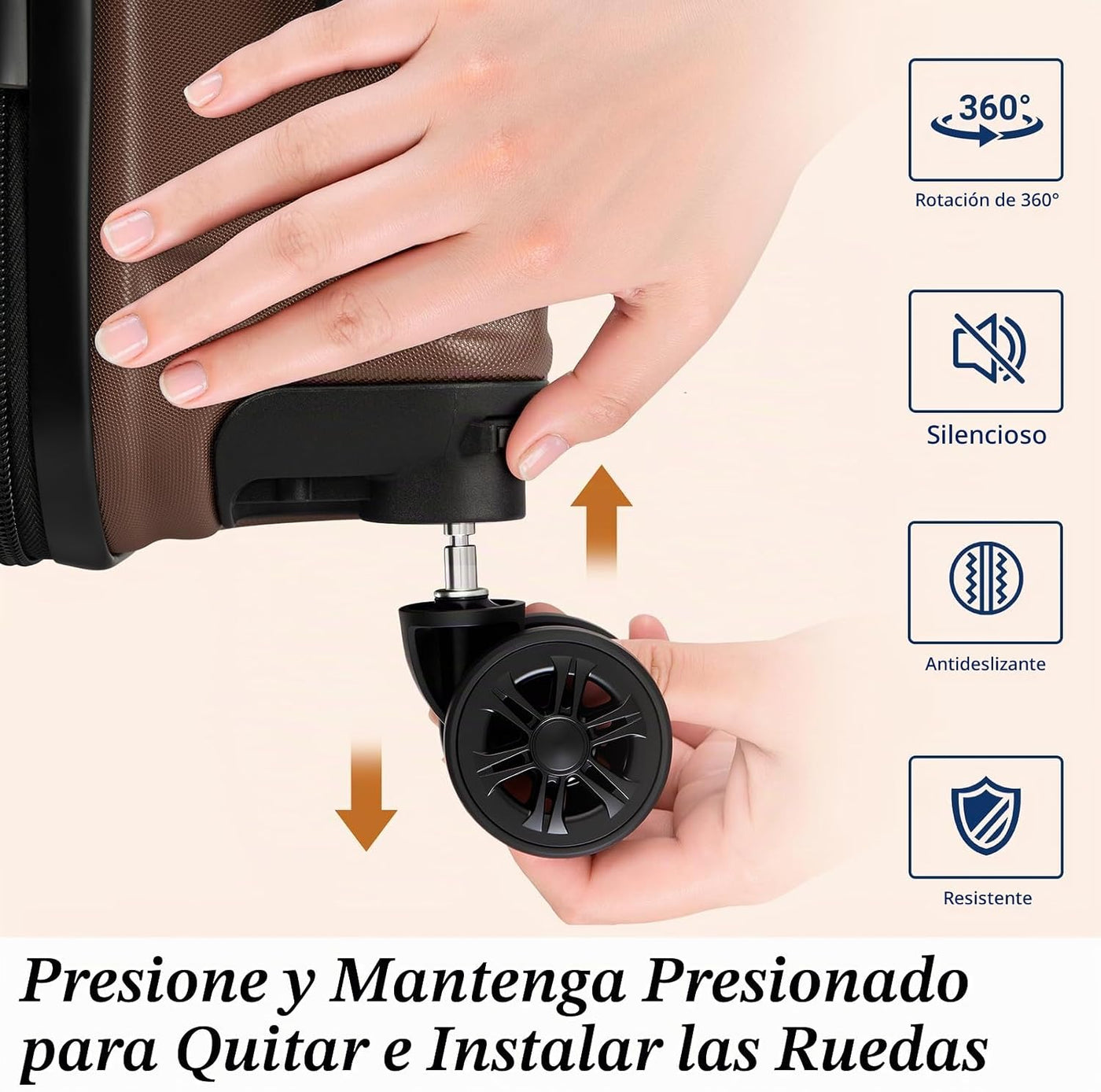 Eeeza Juego de equipaje de 5 piezas, maletas con ruedas, maleta ríg...