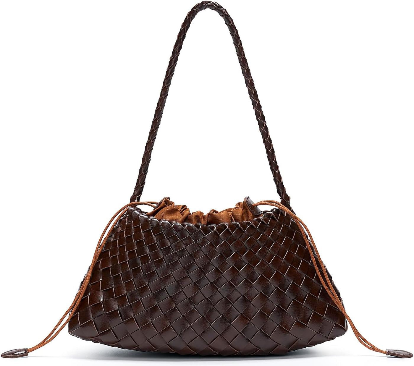 Bolso pequeño tejido para mujer, bolso de hombro de piel vegana, bo...