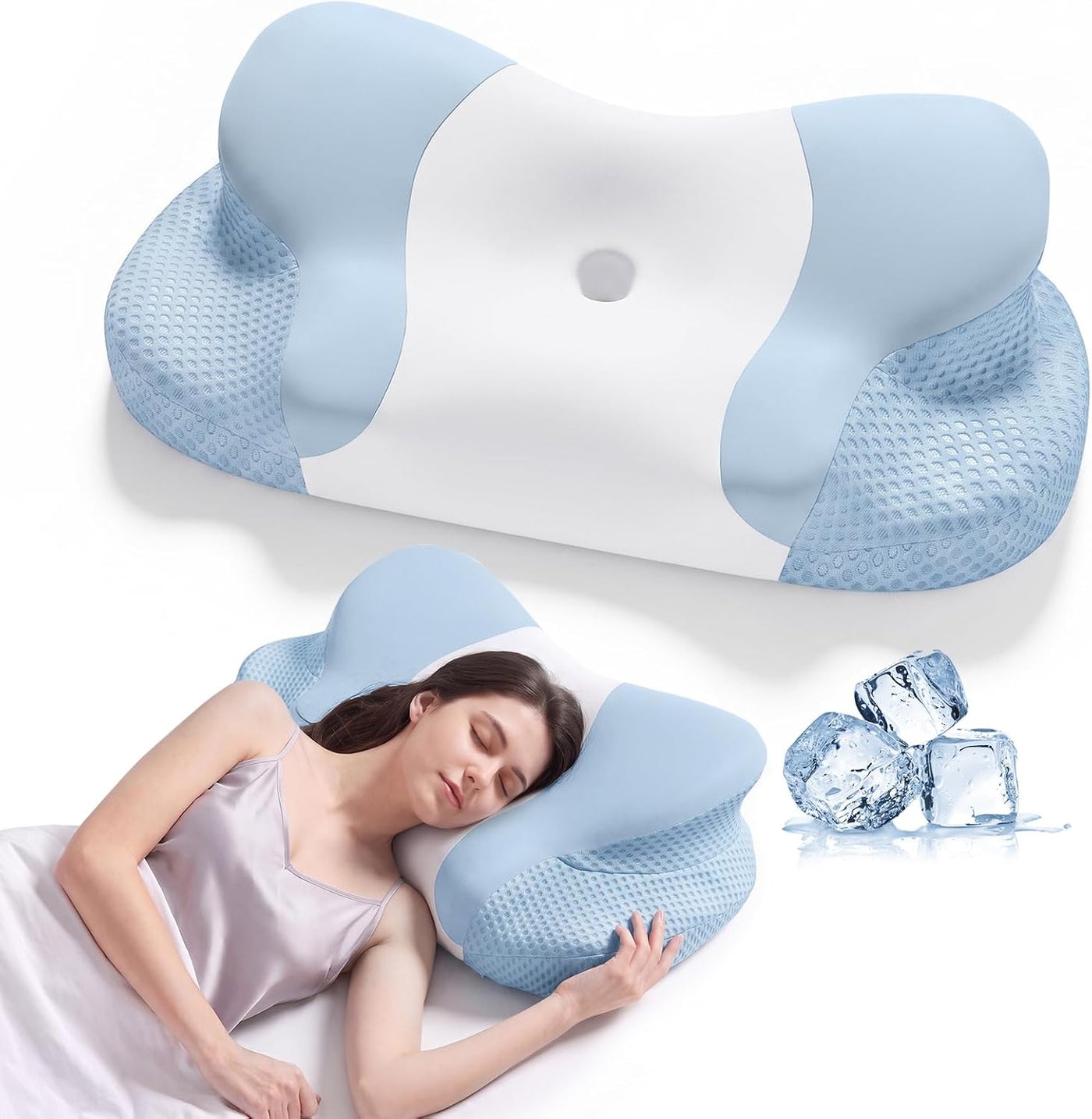 Almohada cervical para aliviar el dolor de cuello y hombros, almoha...