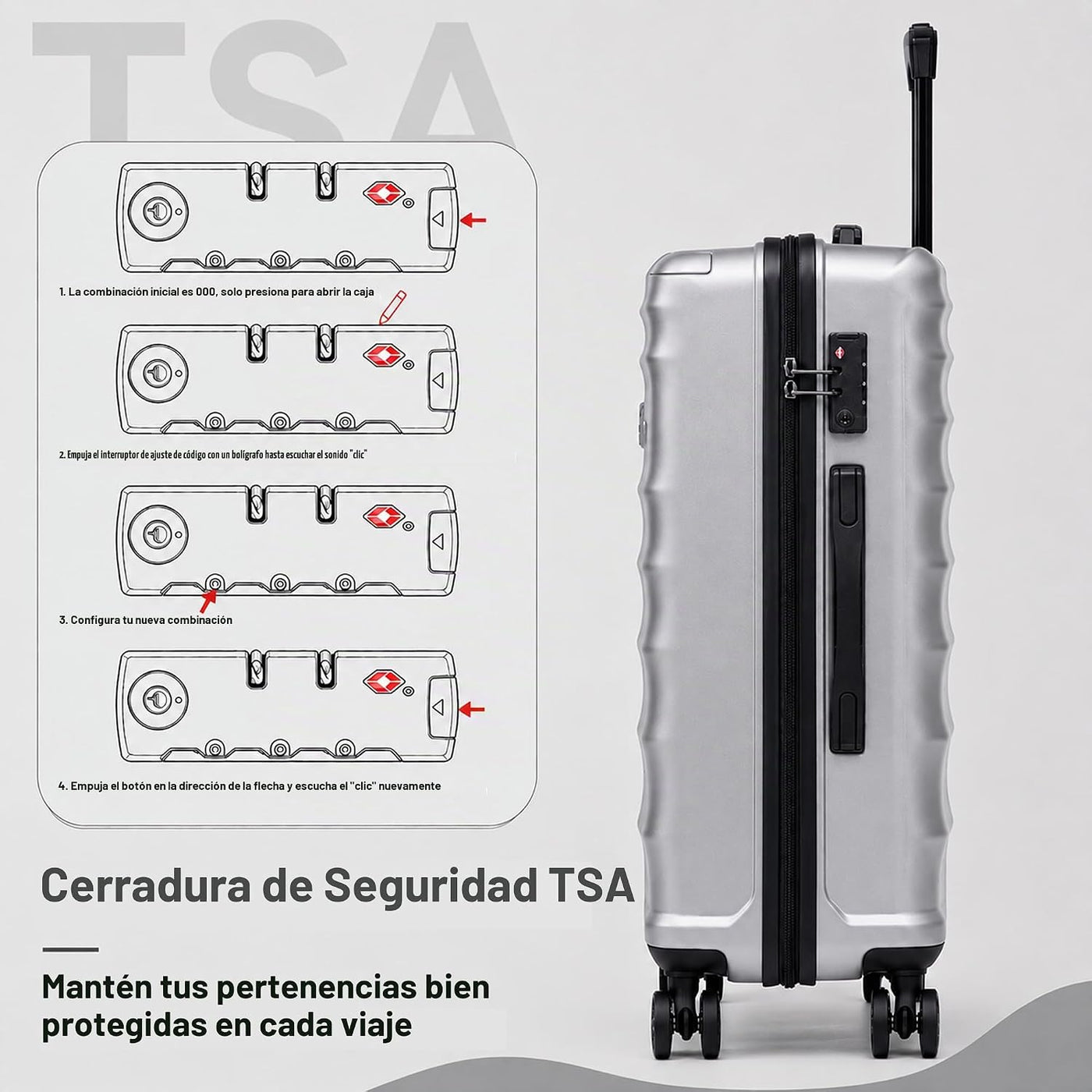 CONCEPTEN Juego de 5 piezas de equipaje de mano aprobado por aerolí...