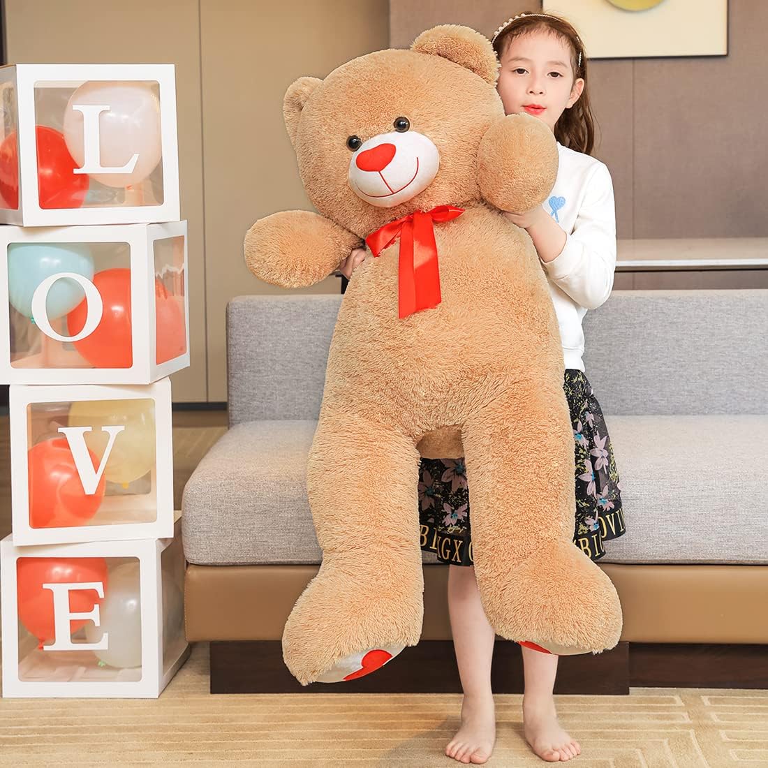 Oso de peluche grande de 43.3 pulgadas, oso de peluche gigante con...