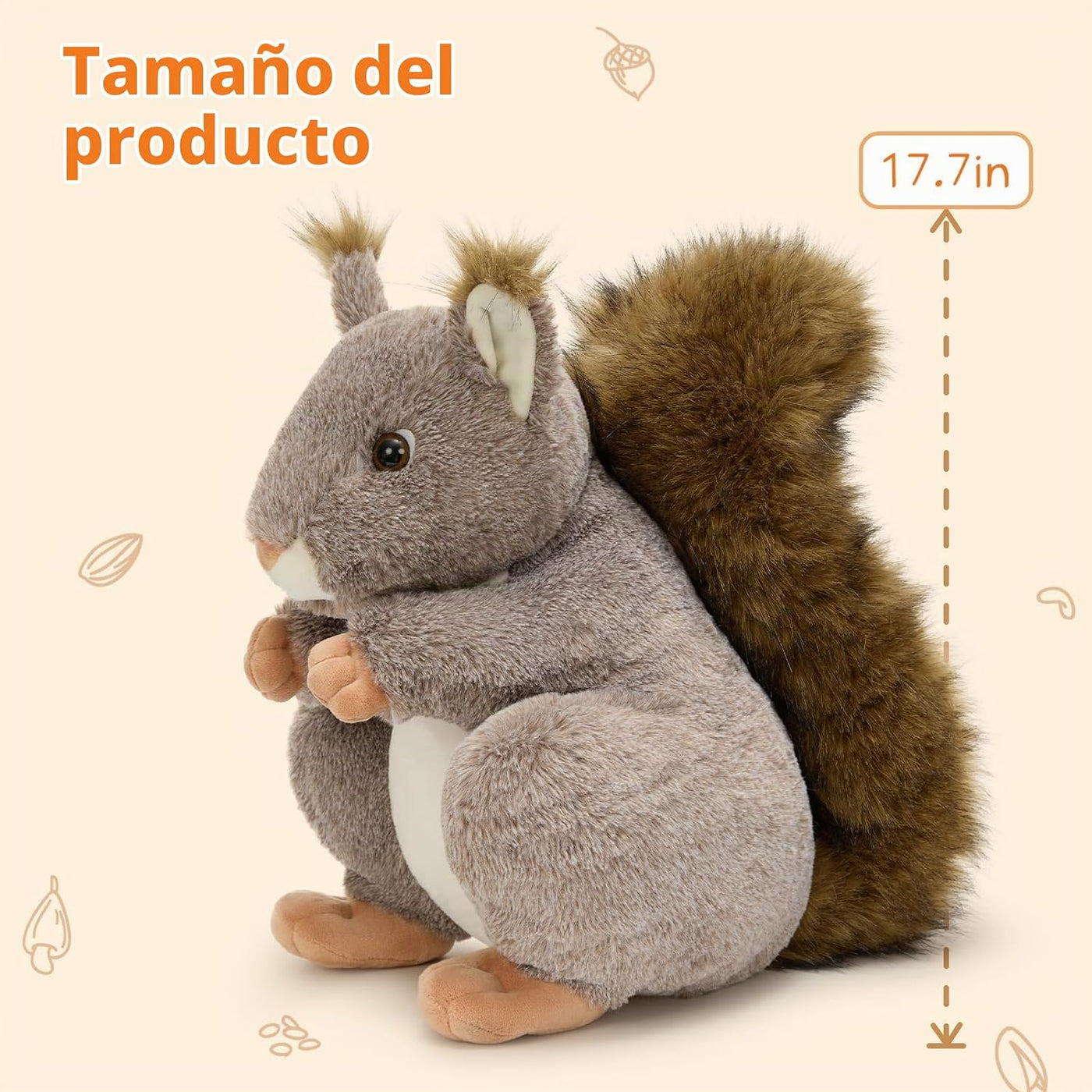 MaoGoLan Ardilla gigante de peluche, 17.7 pulgadas, realista, ardil...