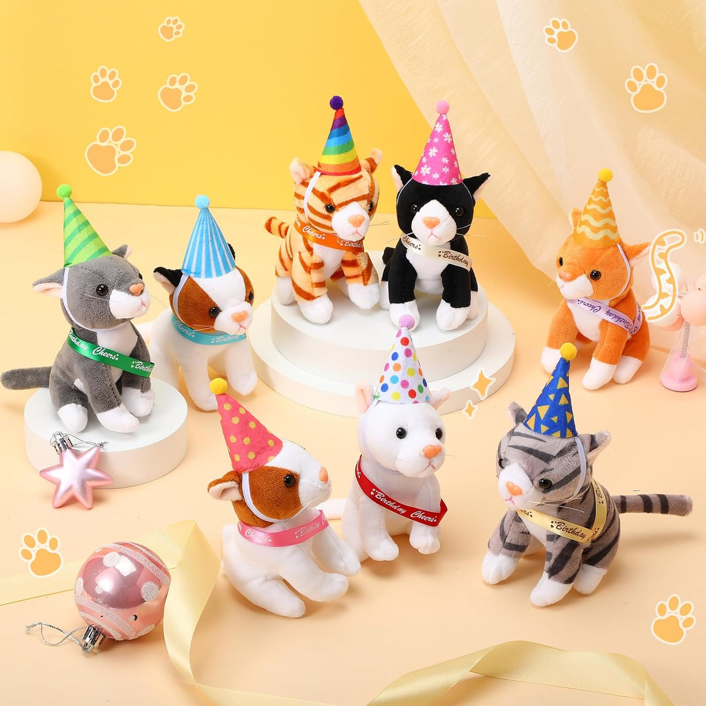 Sumind 8 piezas de animales de peluche de gato a granel de 5 pulgad...