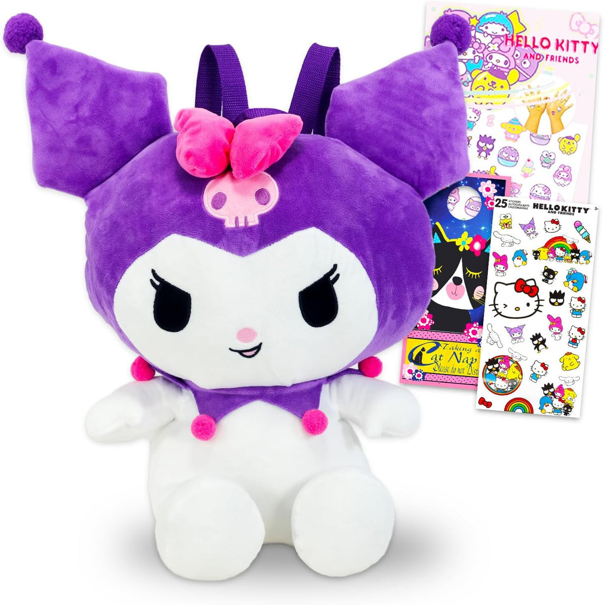 Kuromi - Juego de mochila de peluche, paquete con muñeca de peluche...