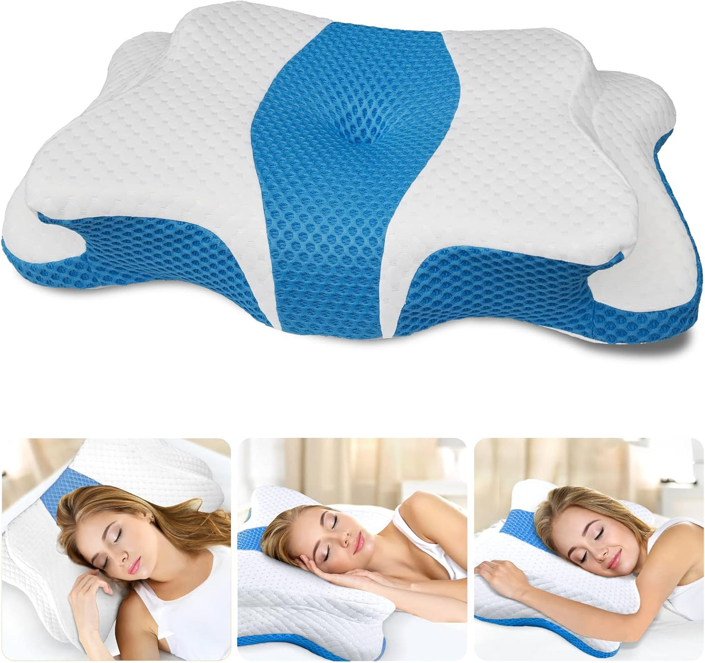 CHxxy Almohadas de espuma viscoelástica, almohada cervical para ali...