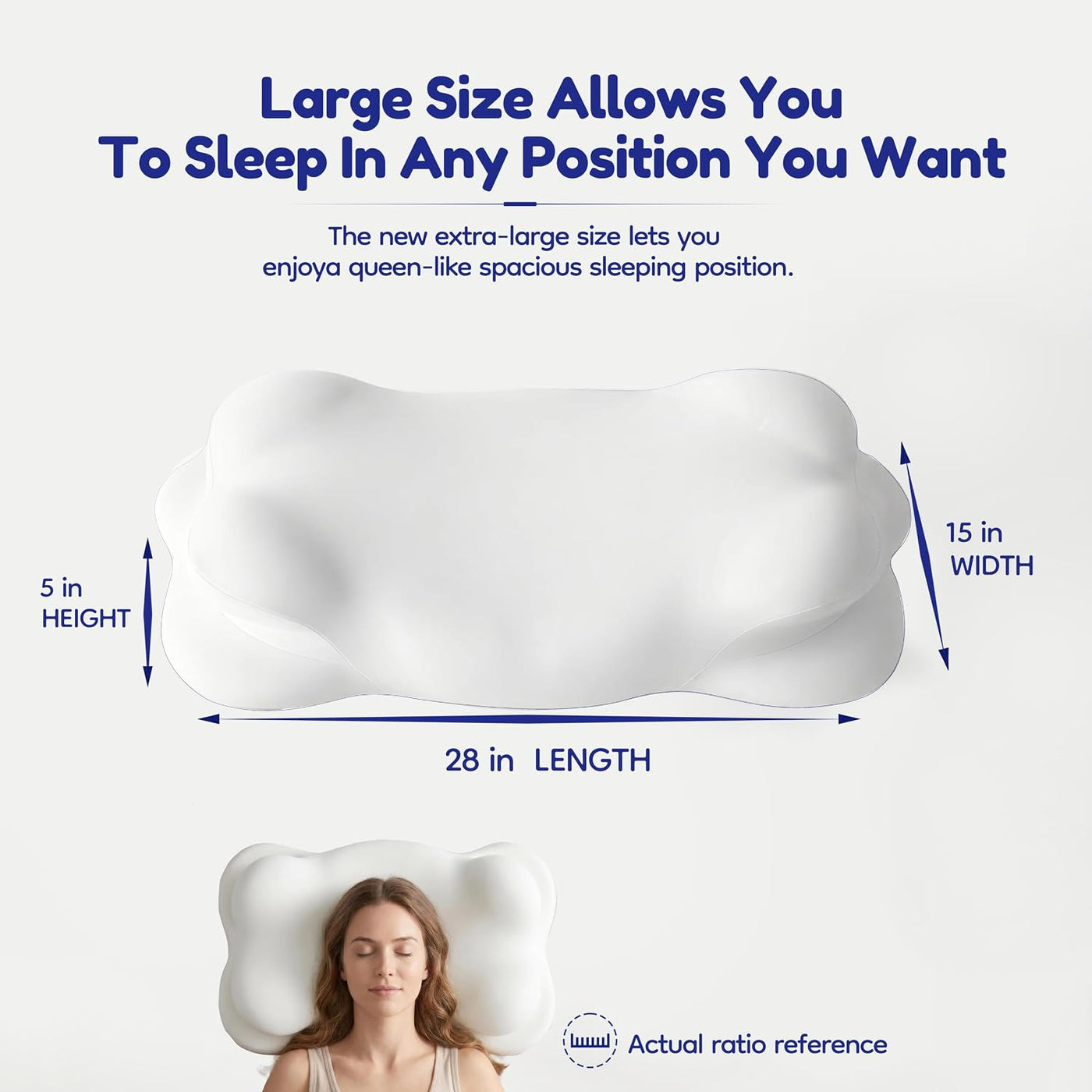 MOYEE Almohada grande de nube para dolor de cuello, cómoda almohada...