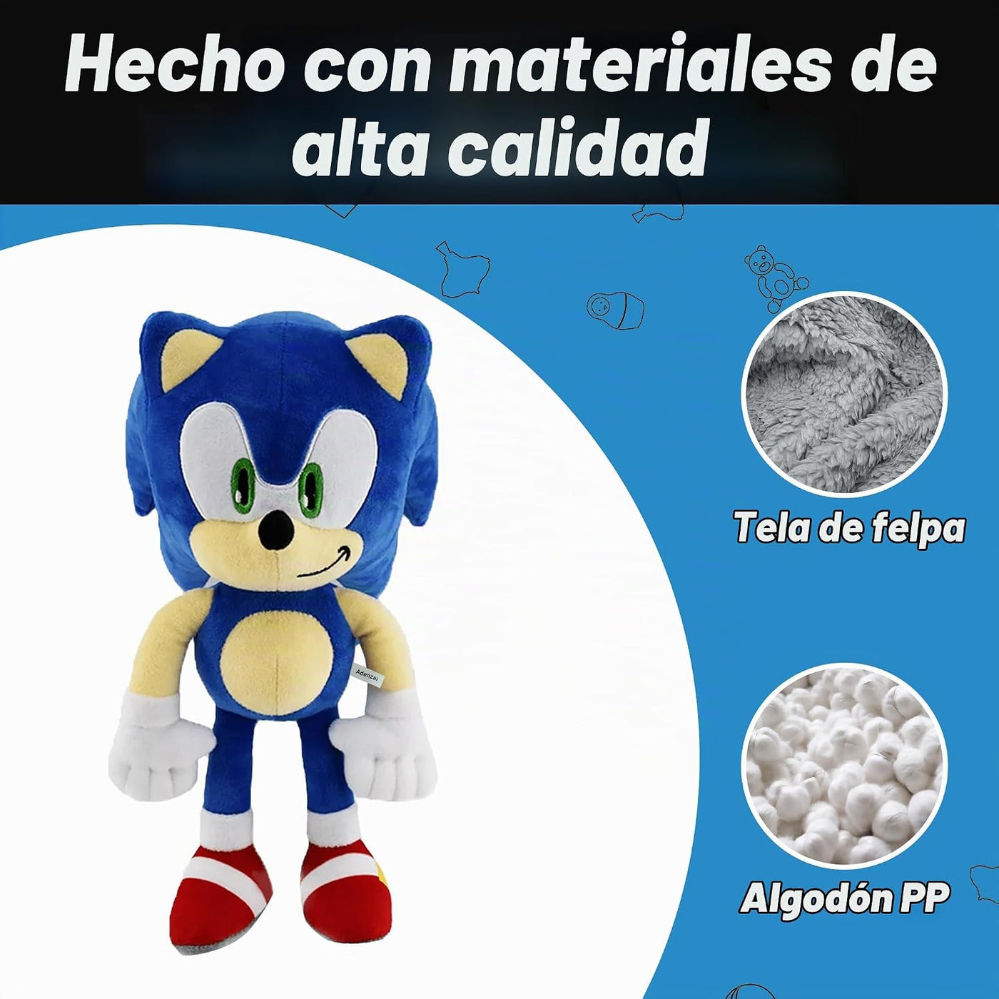 Adenzai Figuras de peluche de animales de peluche (azul)