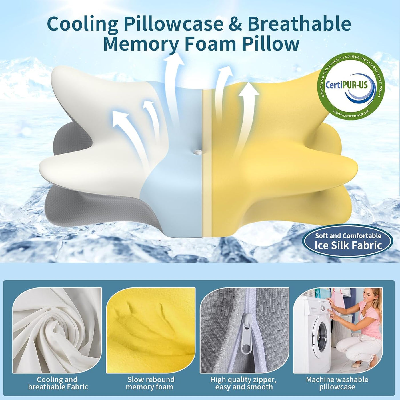 Almohada cervical para aliviar el dolor de cuello y hombros, almoha...
