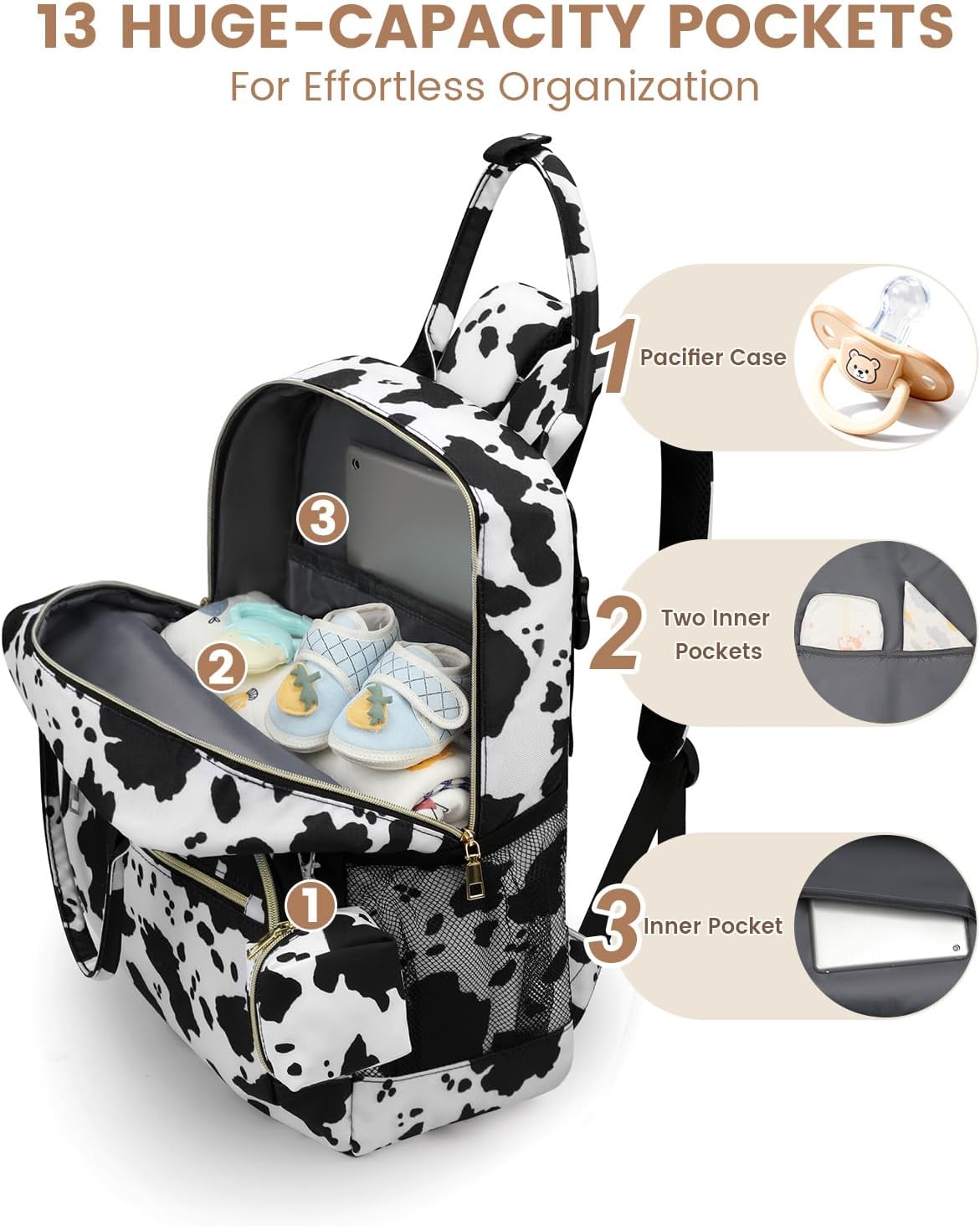 Mochila para Pañales Pritent, Bolso de Pañales para Bebés con Estuc...