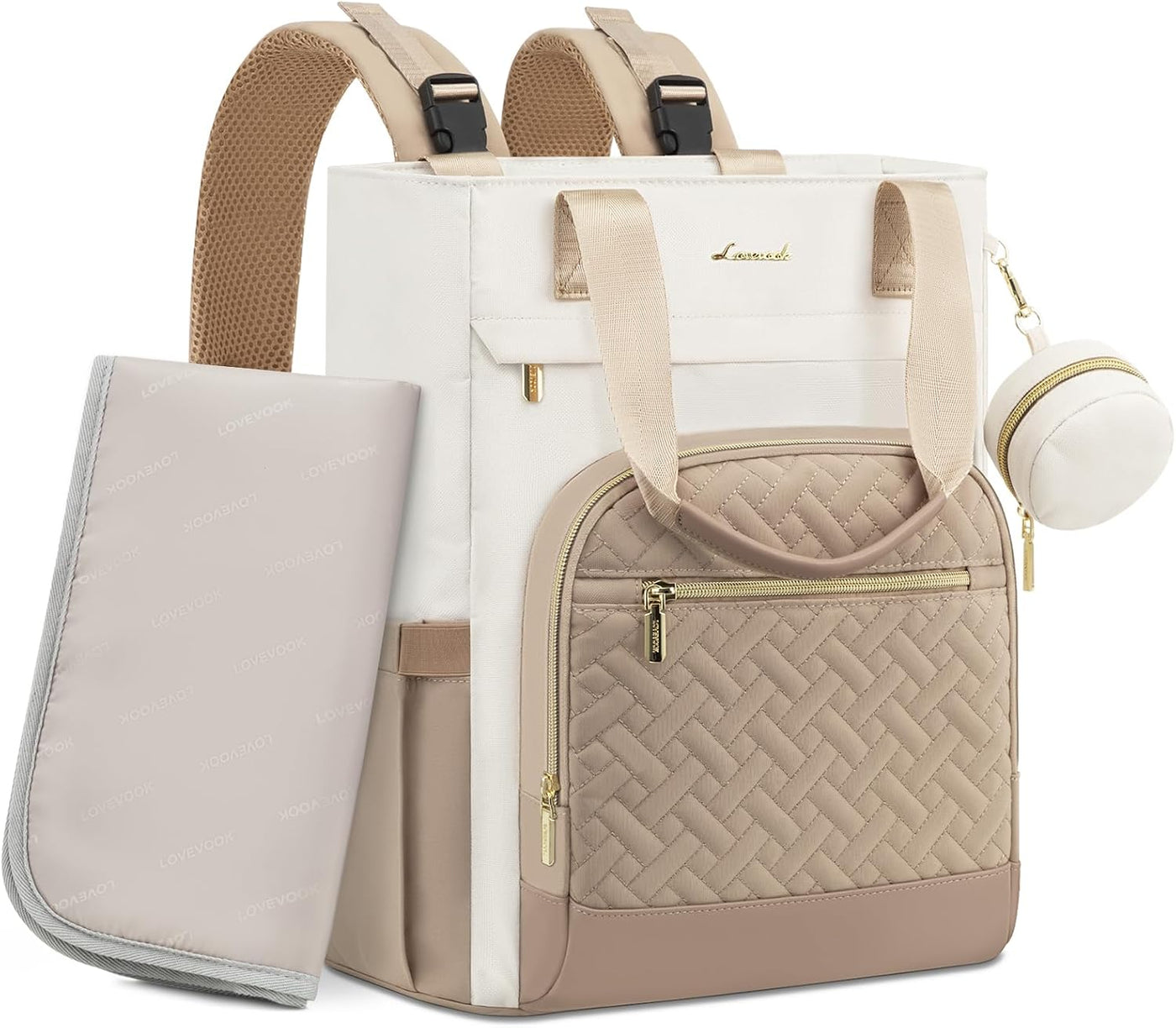 LOVEVOOK Mochila para pañales, bolsa de bebé portátil de gran capac...