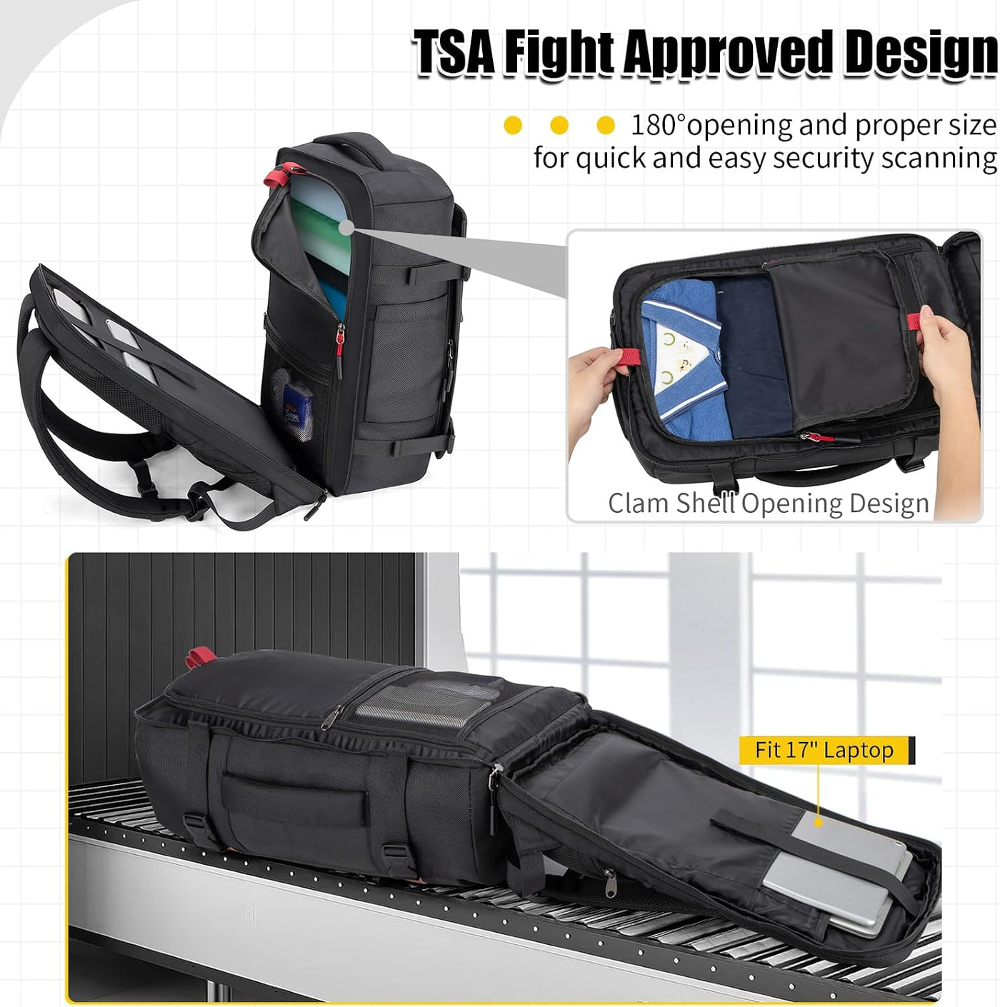 Mochila de viaje Velaybor 42L con 4 cubos de embalaje, bolsa de man...
