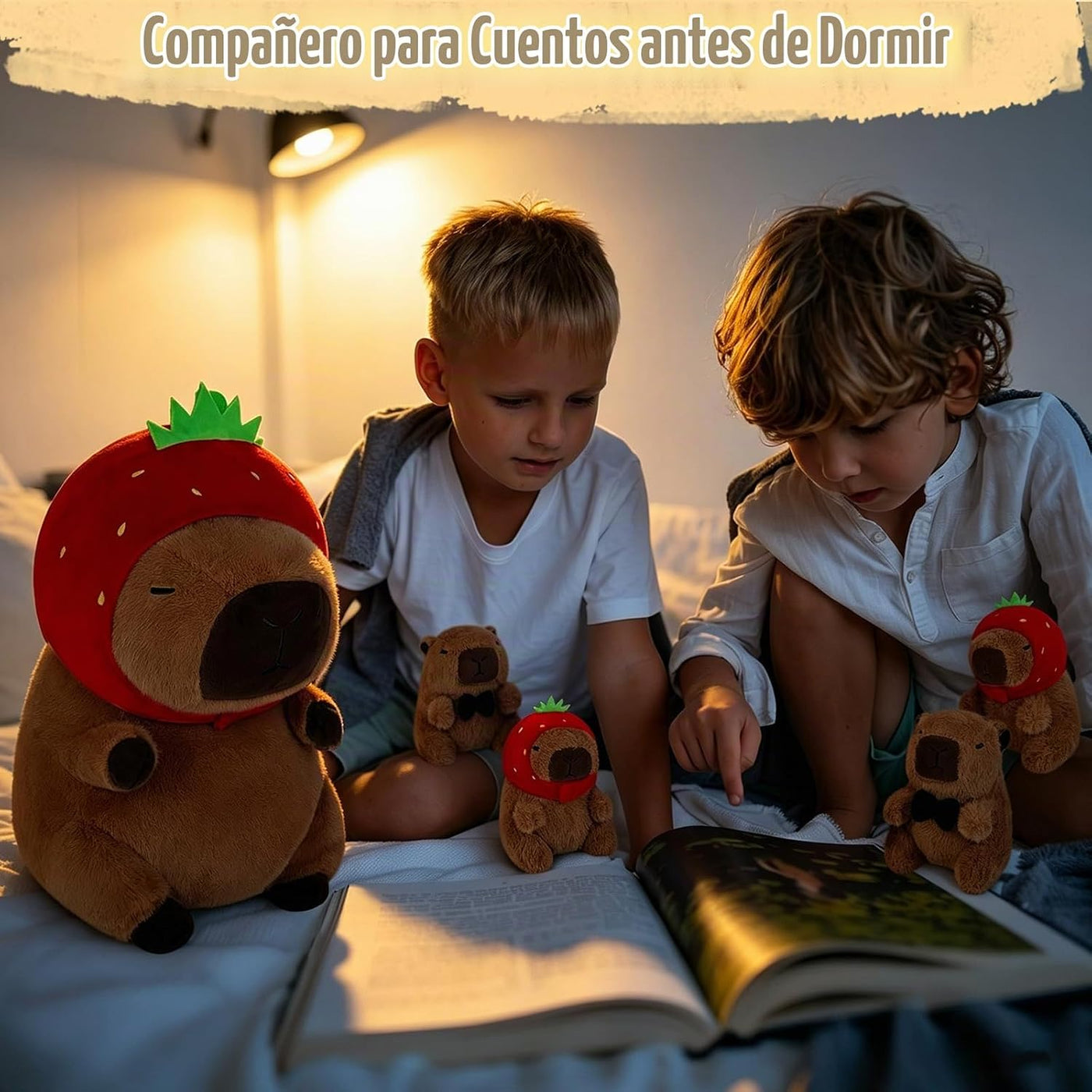 Achwishap Capybara - Juego de 5 peluches de Capybara con mamá y 4 b...