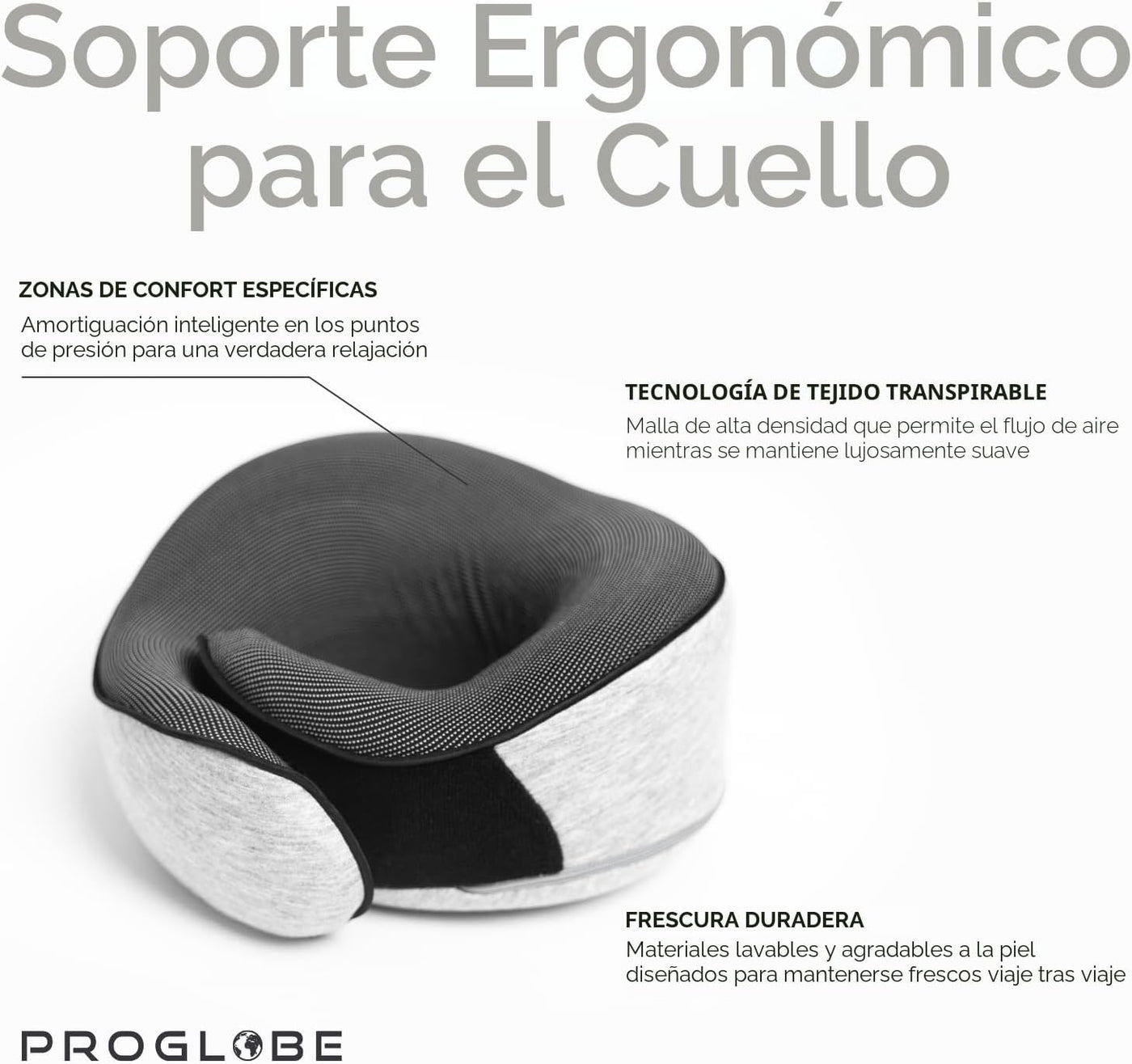 Proglobe Almohadas cervicales de viaje para aviones, artículos esen...