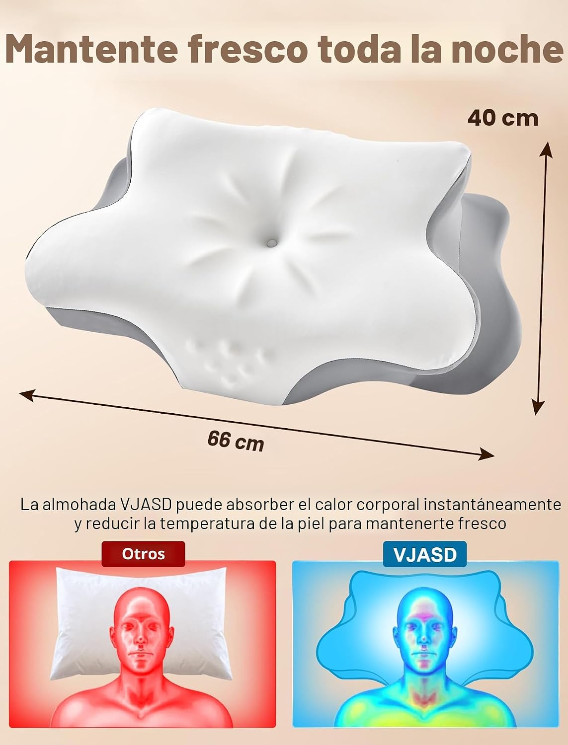 Almohada cervical para el cuello para aliviar el dolor, almohada er...