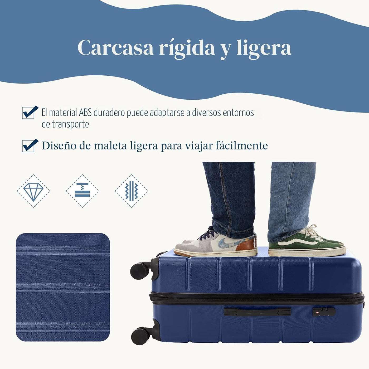 NEWBULIG Maletas con ruedas giratorias, ligeras, expandibles, de vi...