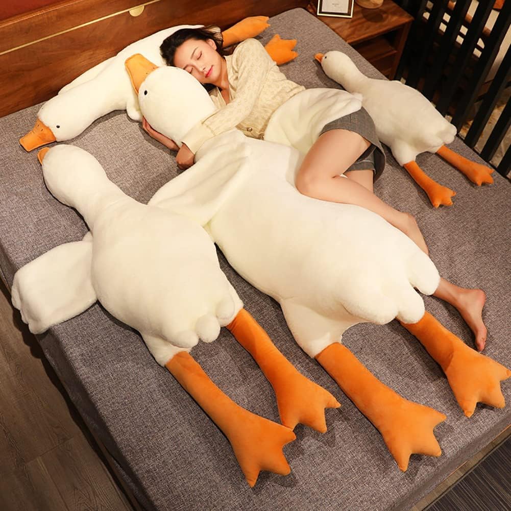 Srutirbo Peluche gigante de ganso blanco de 75 pulgadas, suave almo...