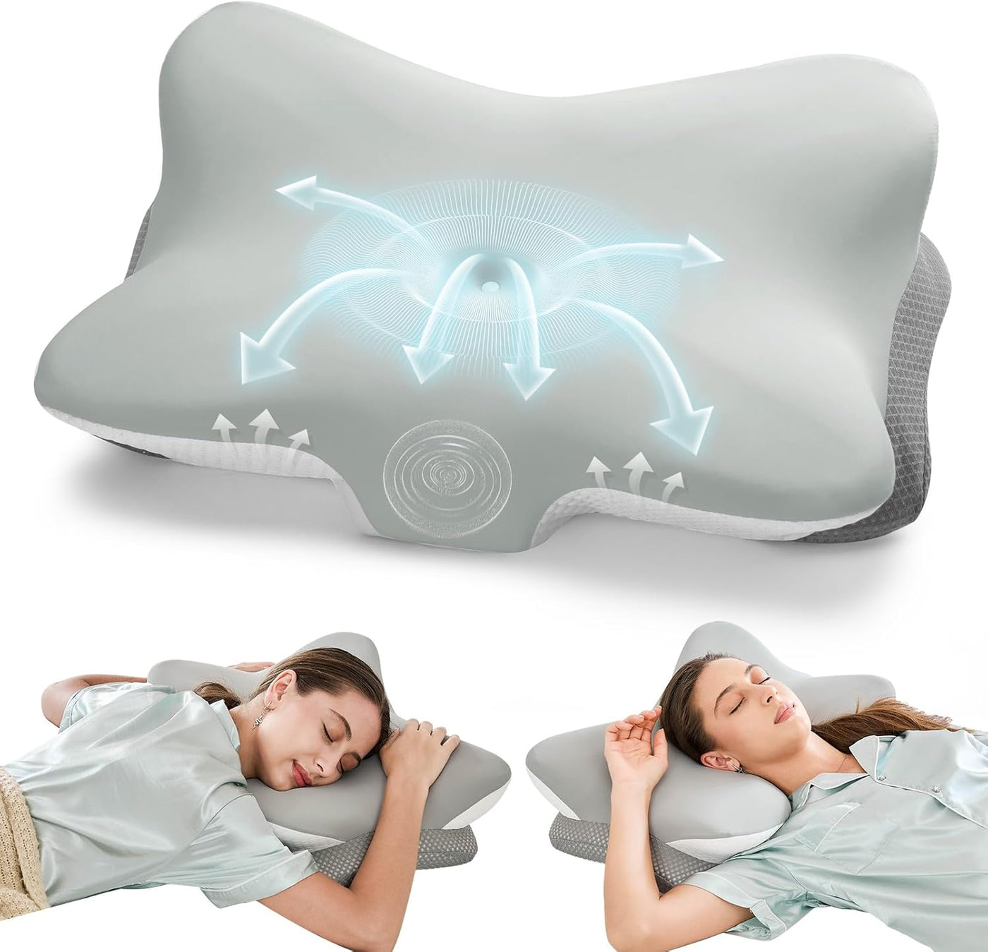 Krightlink - Almohada cervical de espuma viscoelástica ergonómica p...