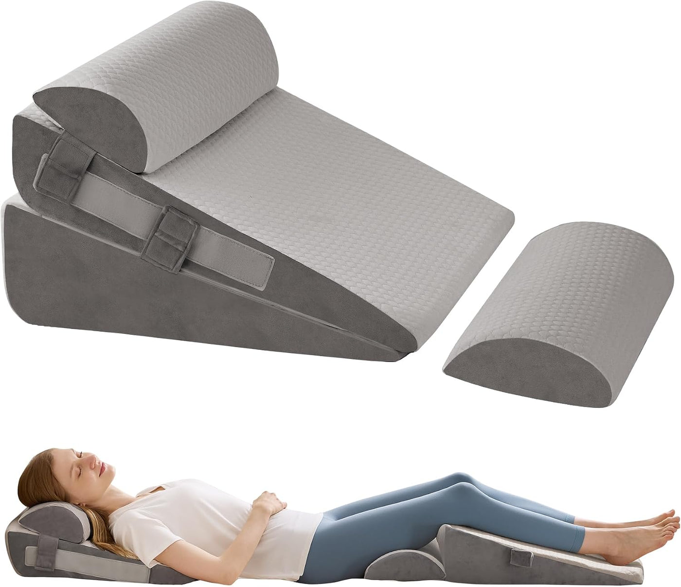 WGAKCED Juego de 4 almohadas de cuña para después de la cirugía, al...