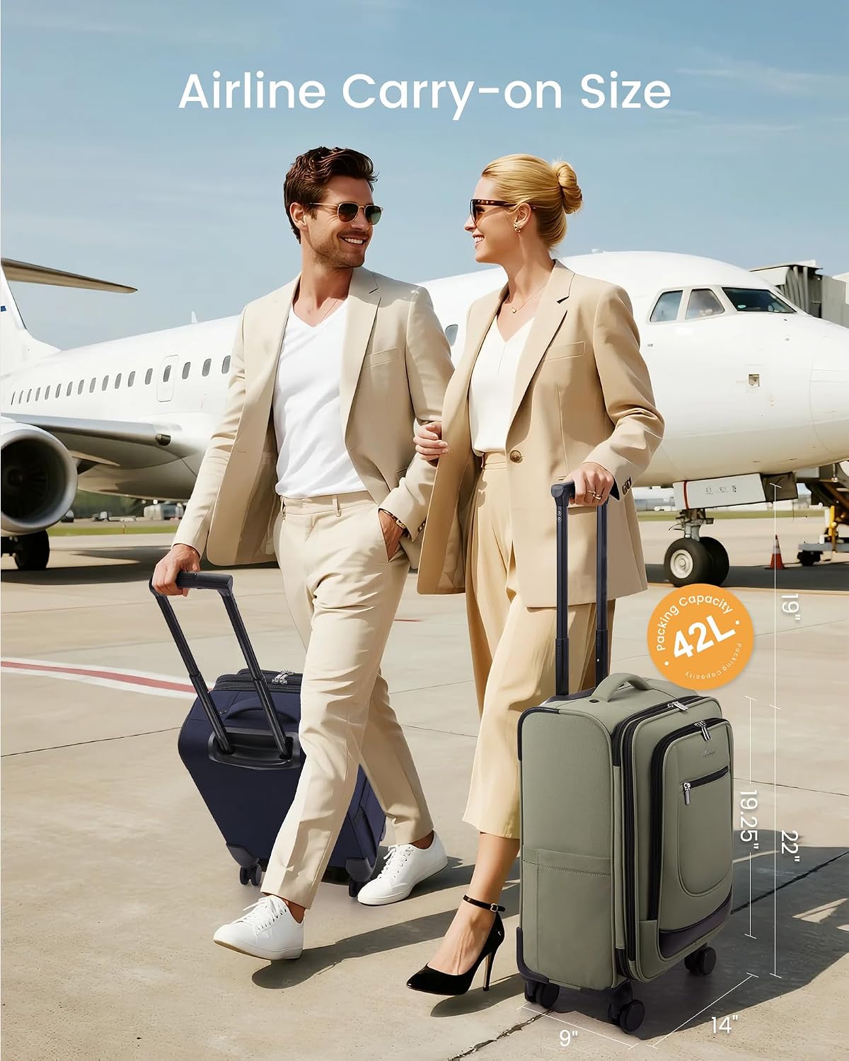 LOVEVOOK Maletas Softside con ruedas para viajes para mujeres y hom...