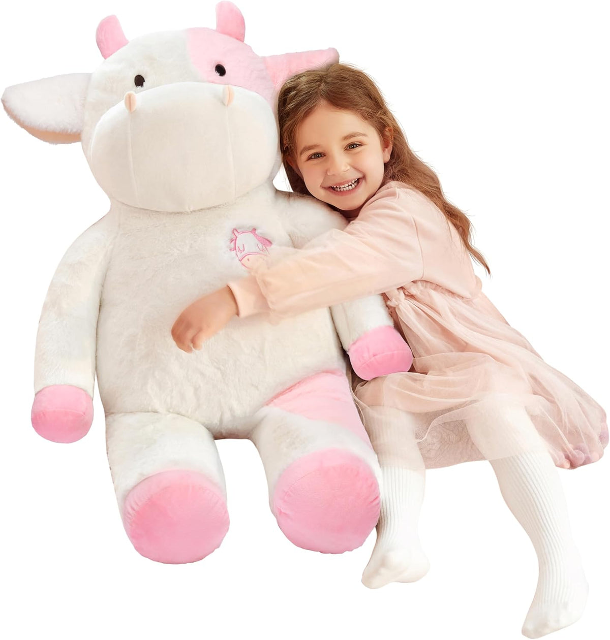 IKASA - Animal de peluche gigante de vaca de felpa, juguetes suaves...