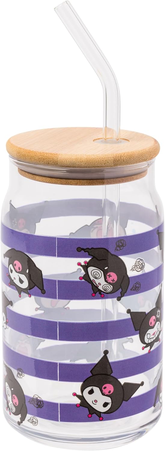 Silver Buffalo Sanrio - Vaso de vidrio de Hello Kitty y Kuromi, con...