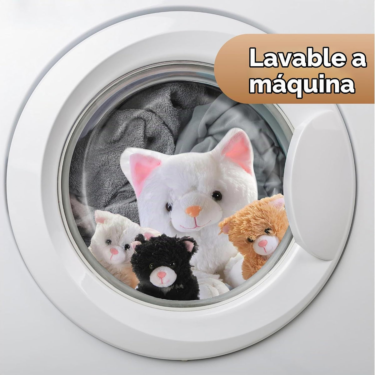 PREXTEX Juguetes de Peluche de Gato Animal de Peluche con 3 Gatos A...