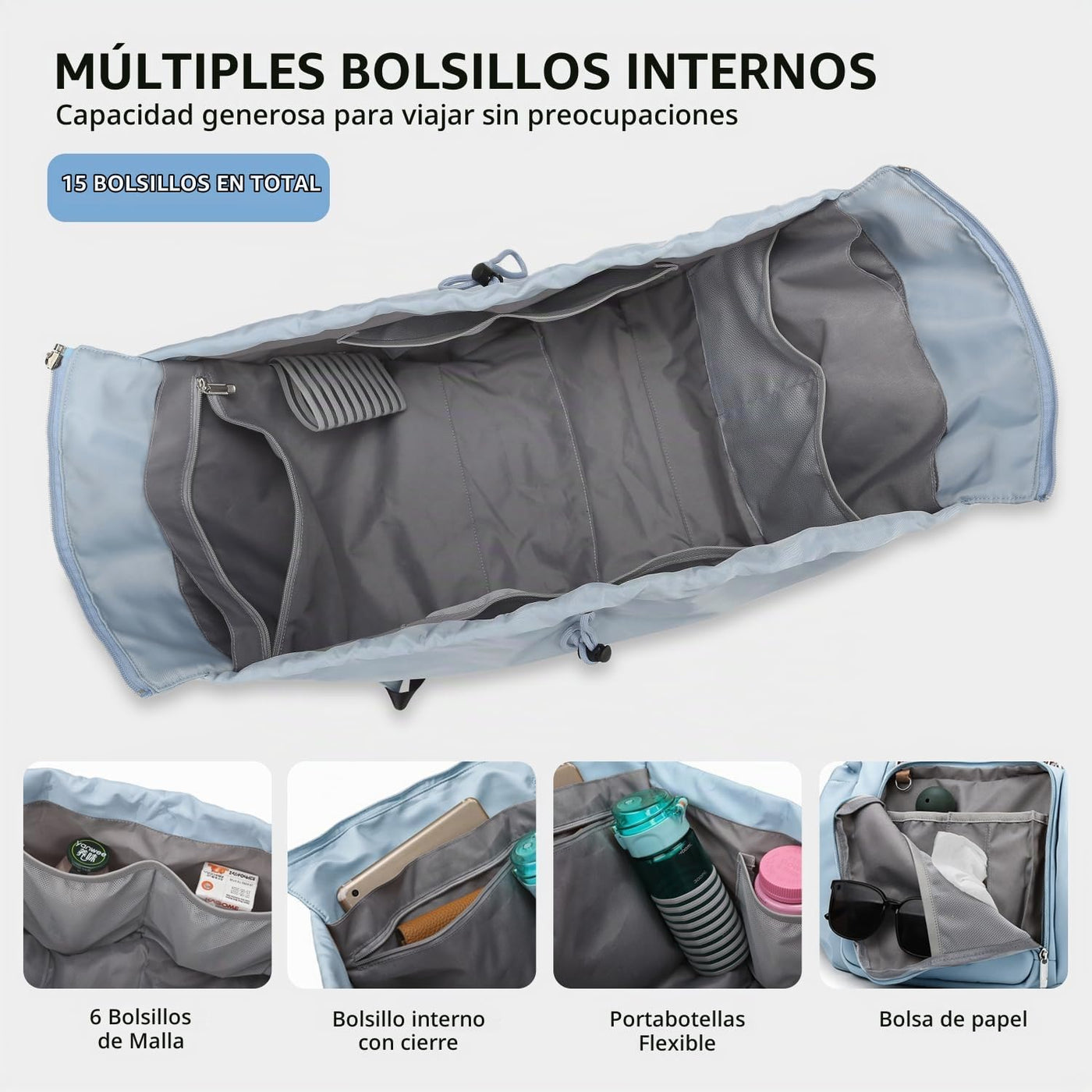 BELLPO Mochila convertible para todos los días, bolsa para pañales,...