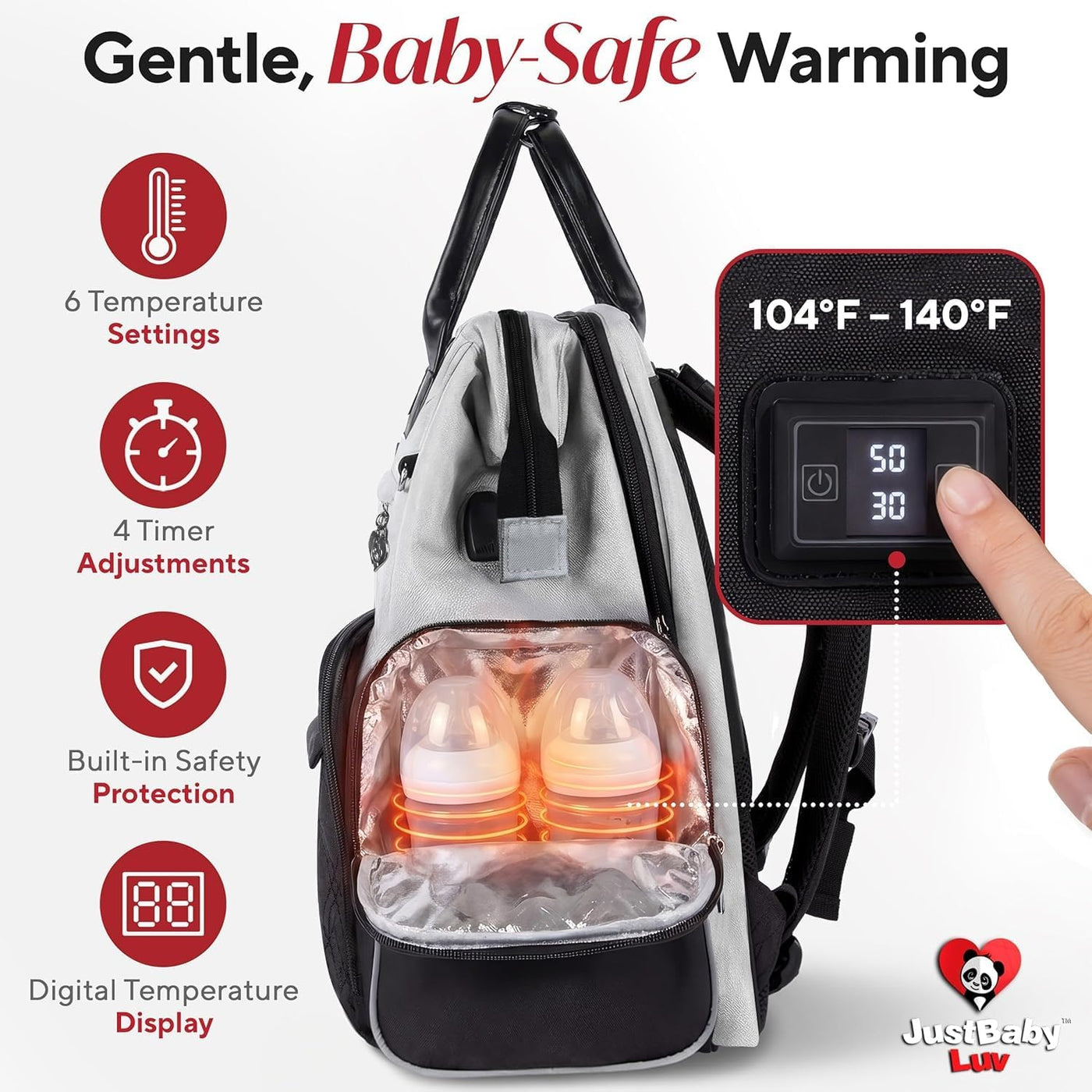Bolsa de pañales para bebé premium con cambiador, mochila para paña...