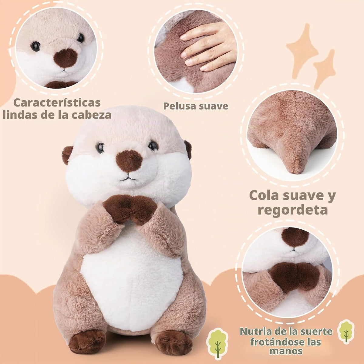 Peluche de nutria marina, regalo de peluche para niños y adultos, 1...