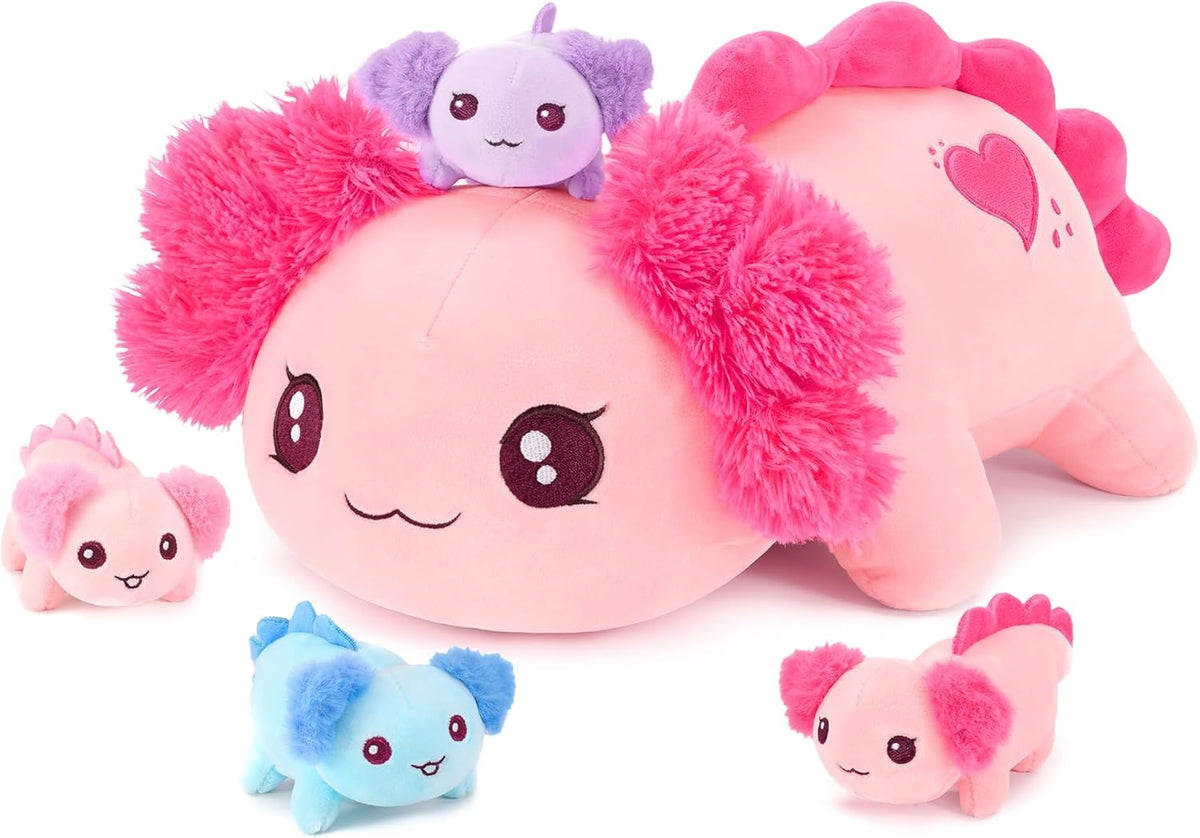 Onsoyours Animales de peluche originales de ajolote con bebés en el...